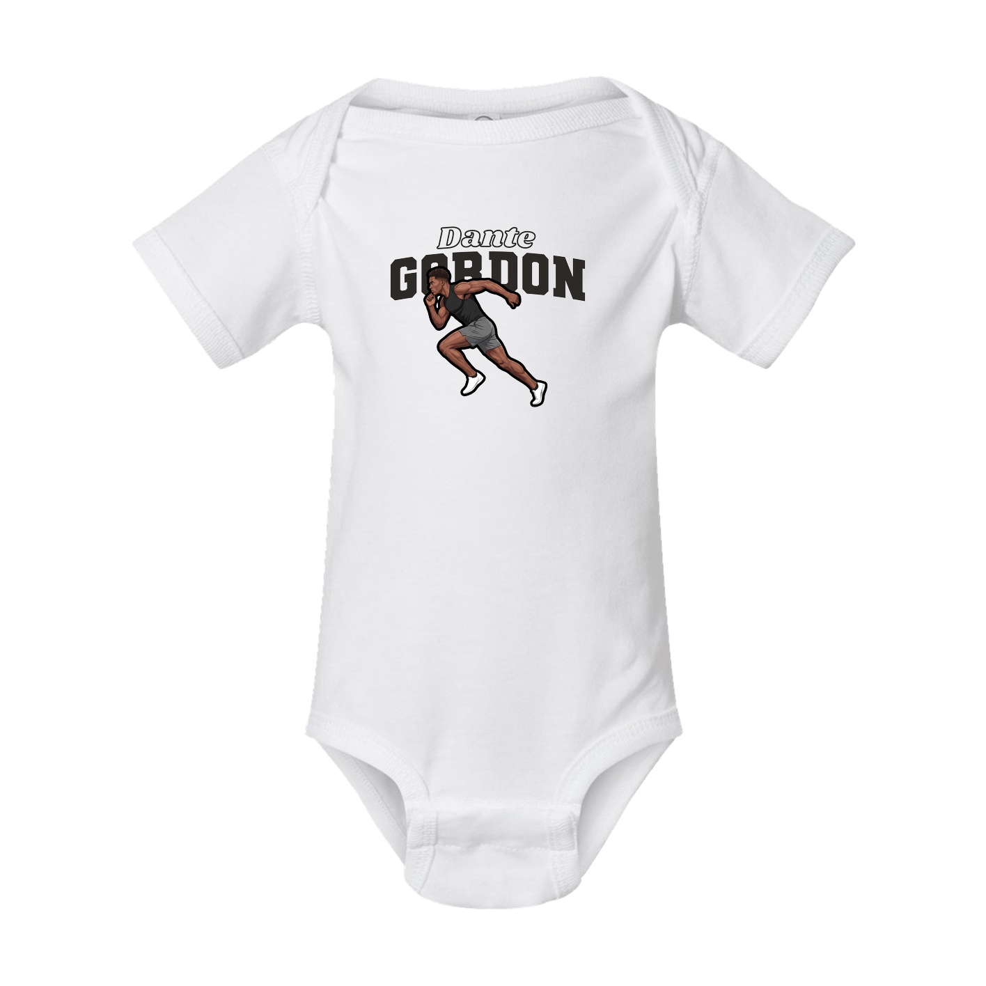 Baby Onesie — Name Arch in White