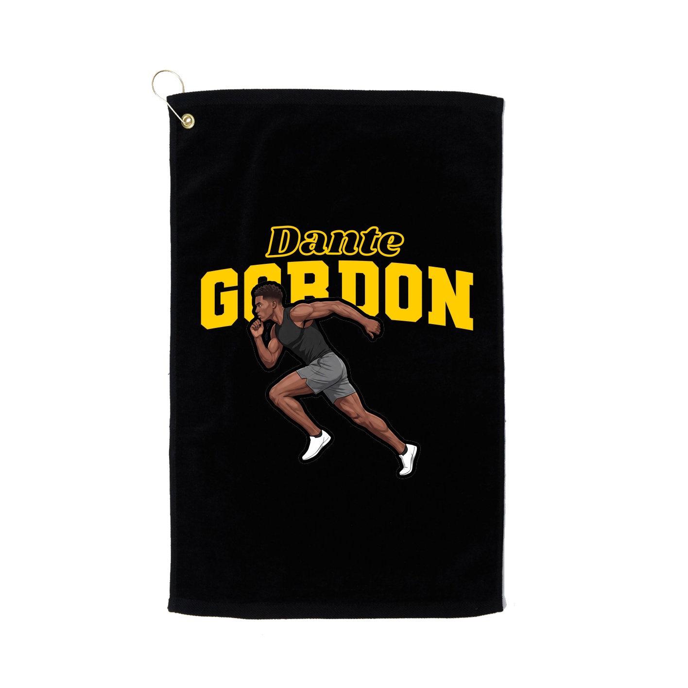 Golf Towel — Name Arch in Black