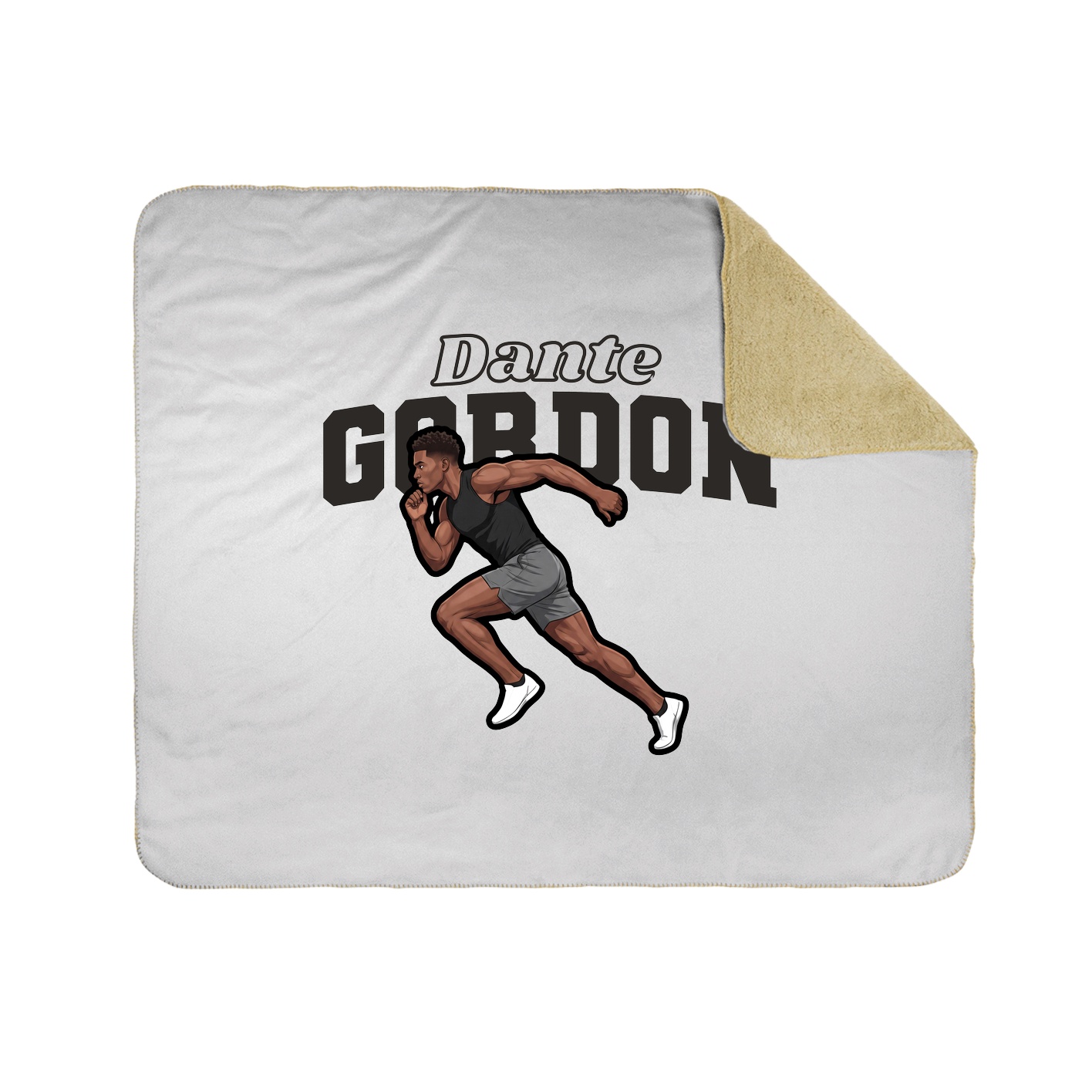 Throw Blanket — Name Arch in White