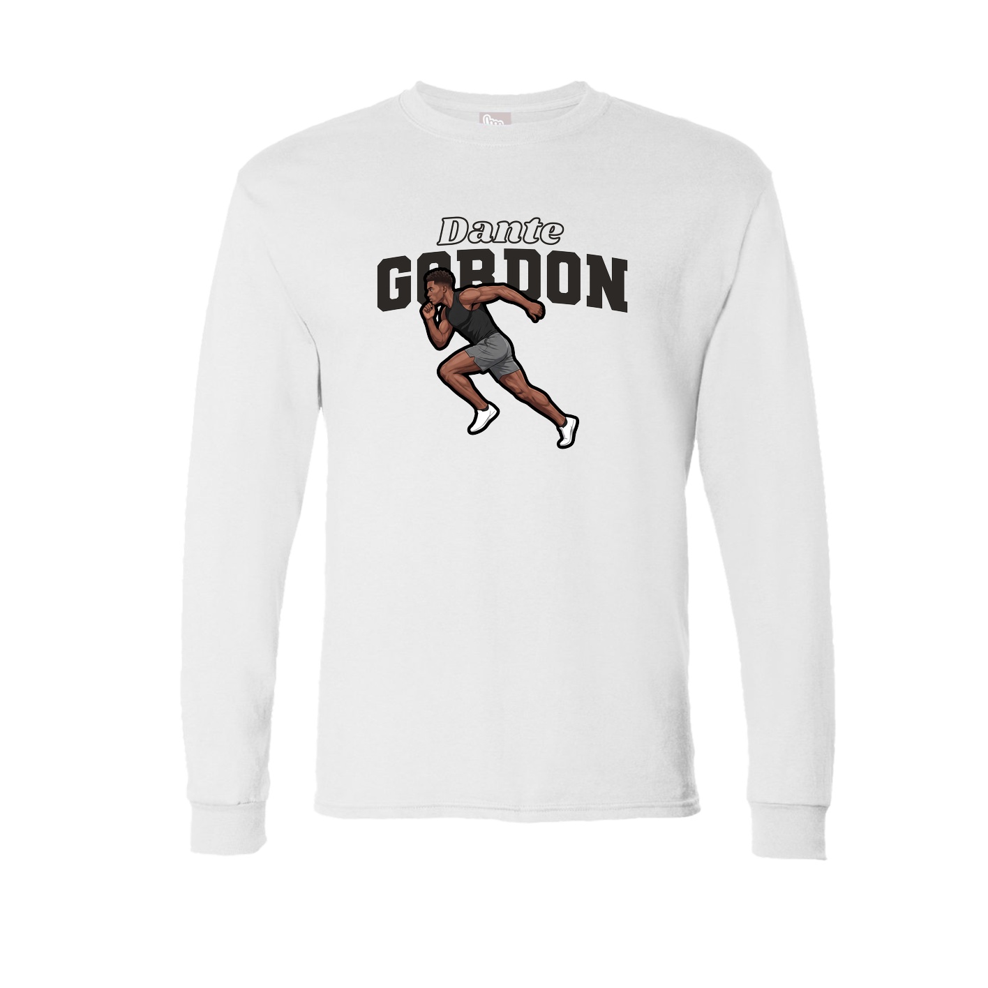 Long Sleeve Tee — Name Arch in White