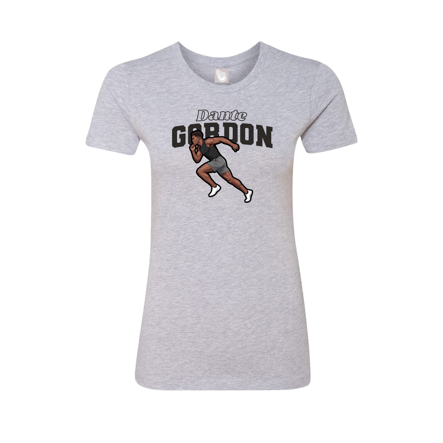 Womens Tee — Name Arch in Grey