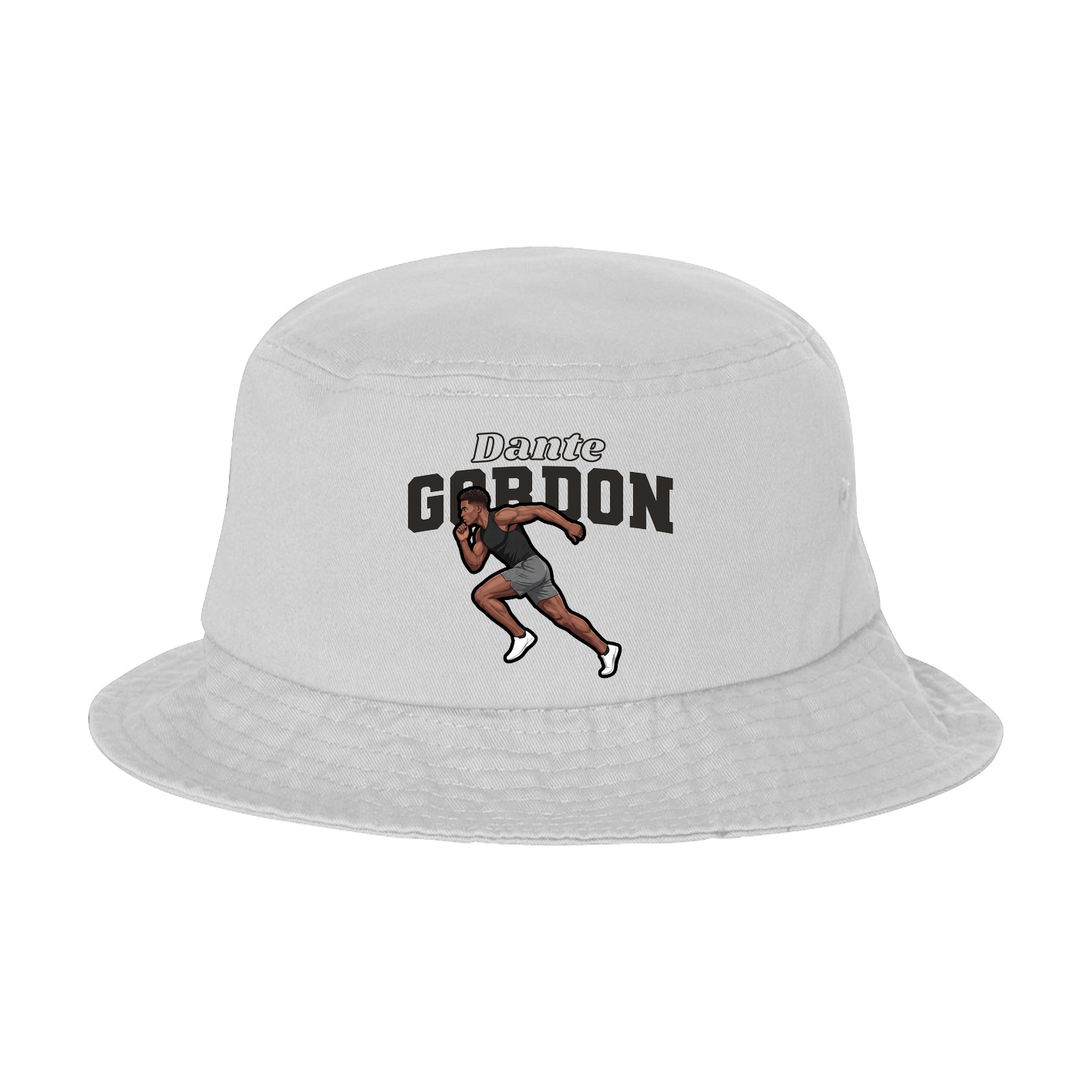 Bucket Cap — Name Arch in White