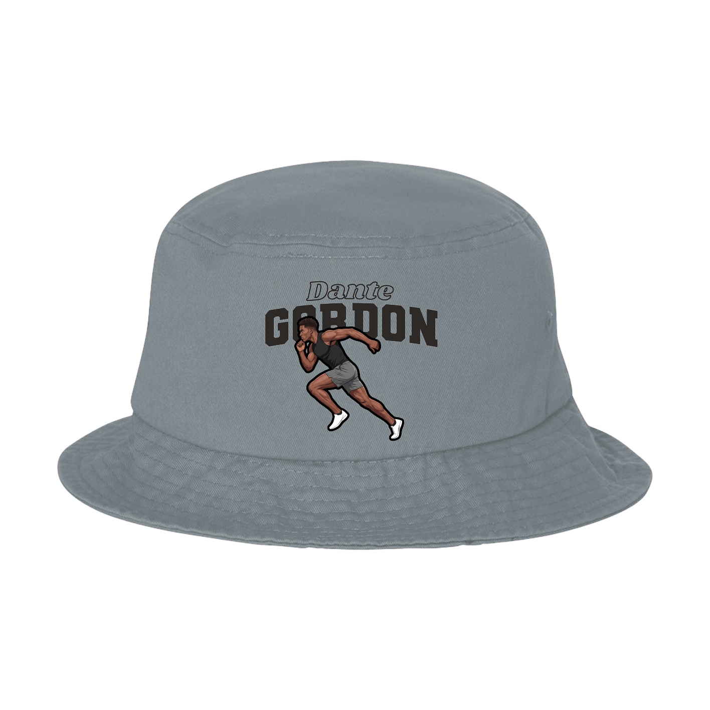 Bucket Cap — Name Arch in Grey