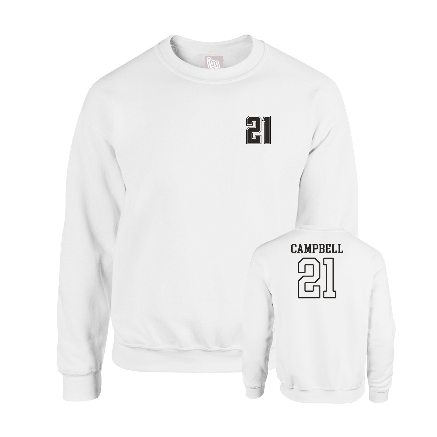 Fleece Crew — Chest Back in White