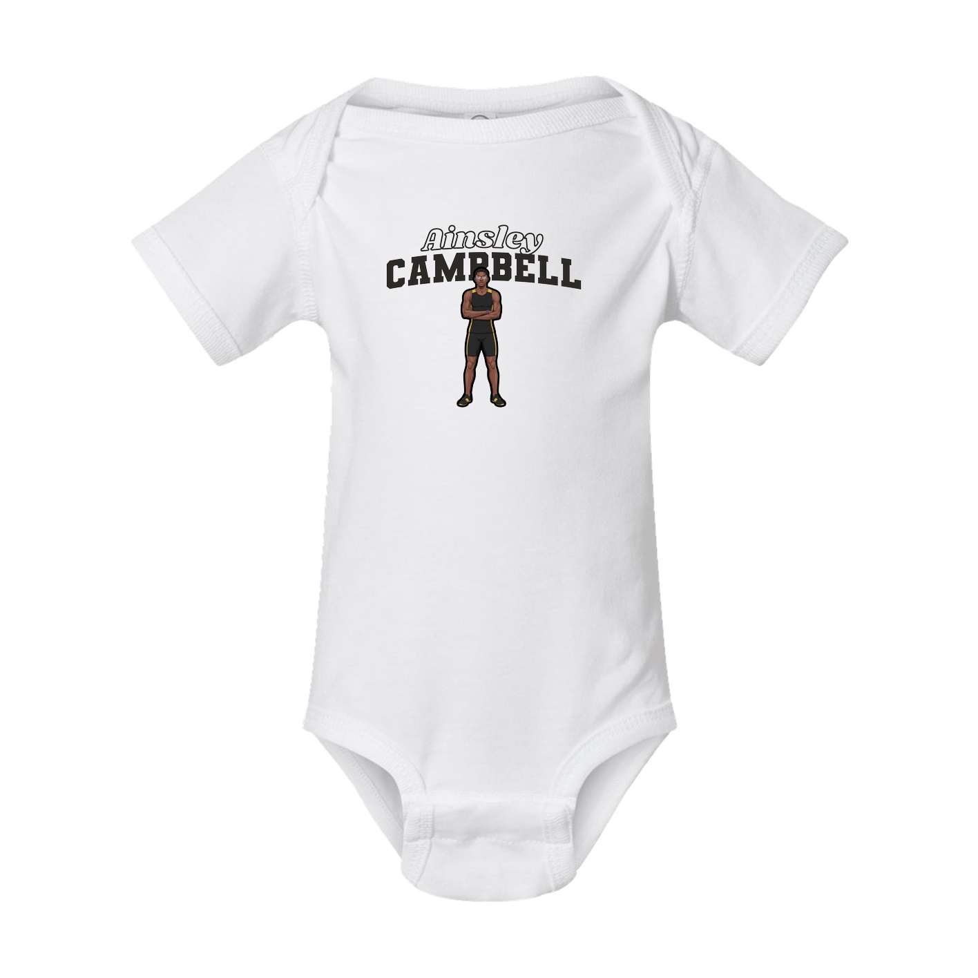 Baby Onesie — Name Arch in White
