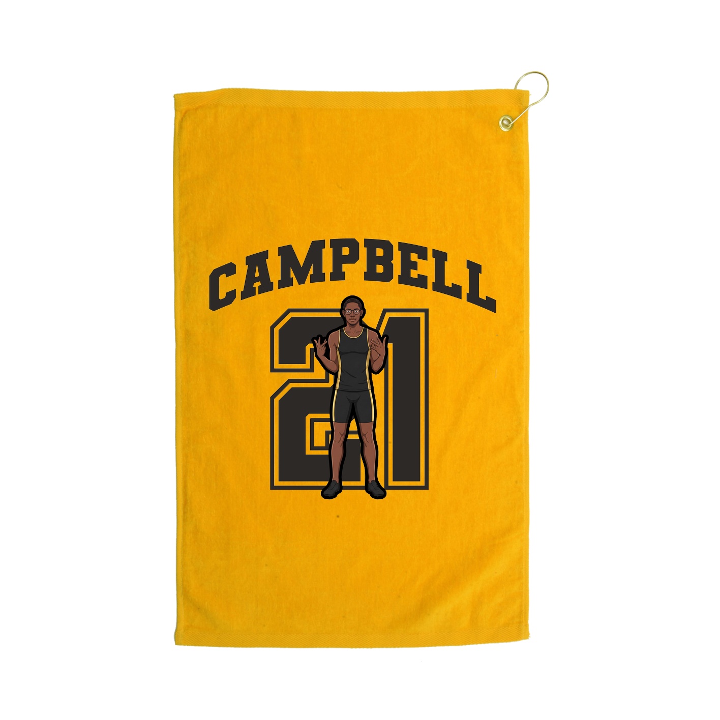 Golf Towel — Number in Gold