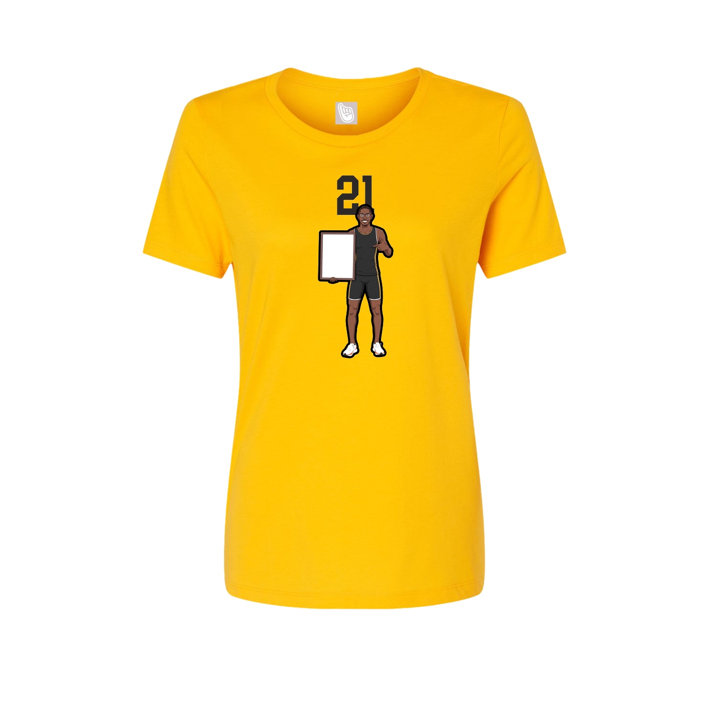 Fitted Women's Tee — Number Top in Gold