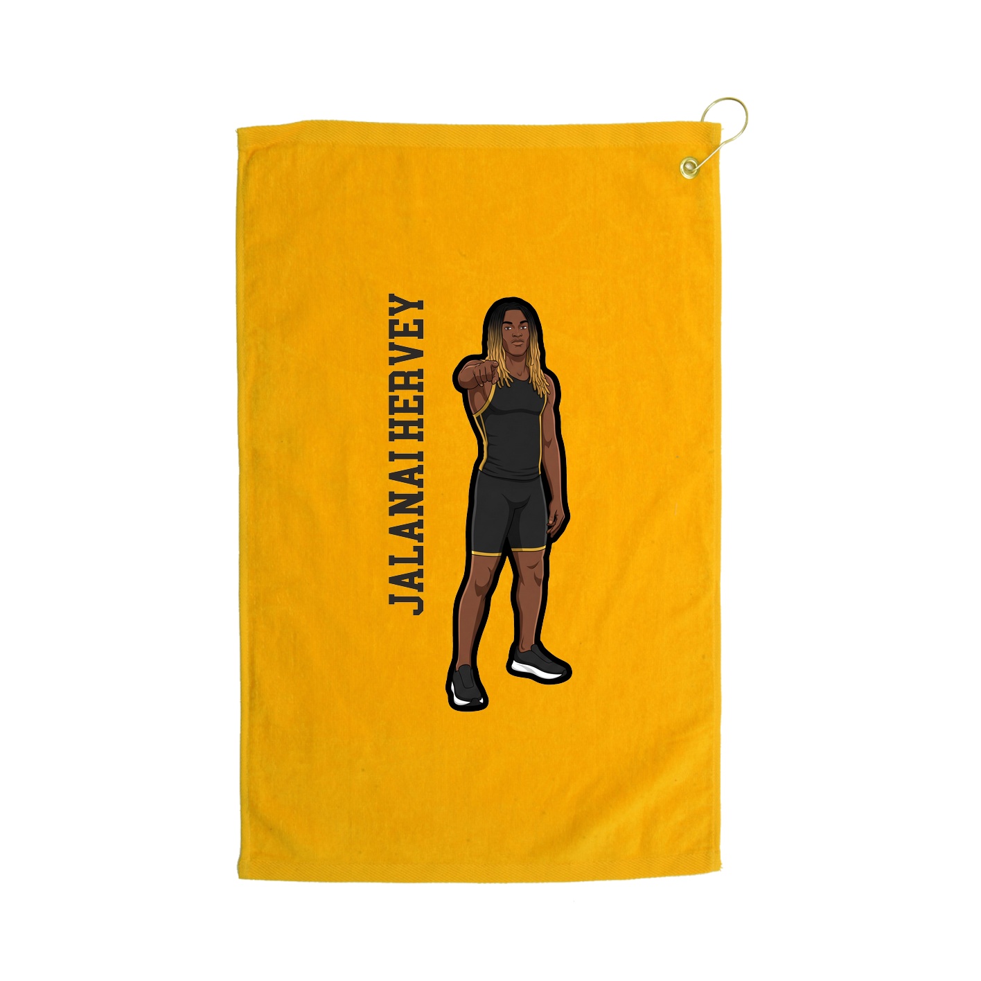 Golf Towel — Name Vertical in Gold