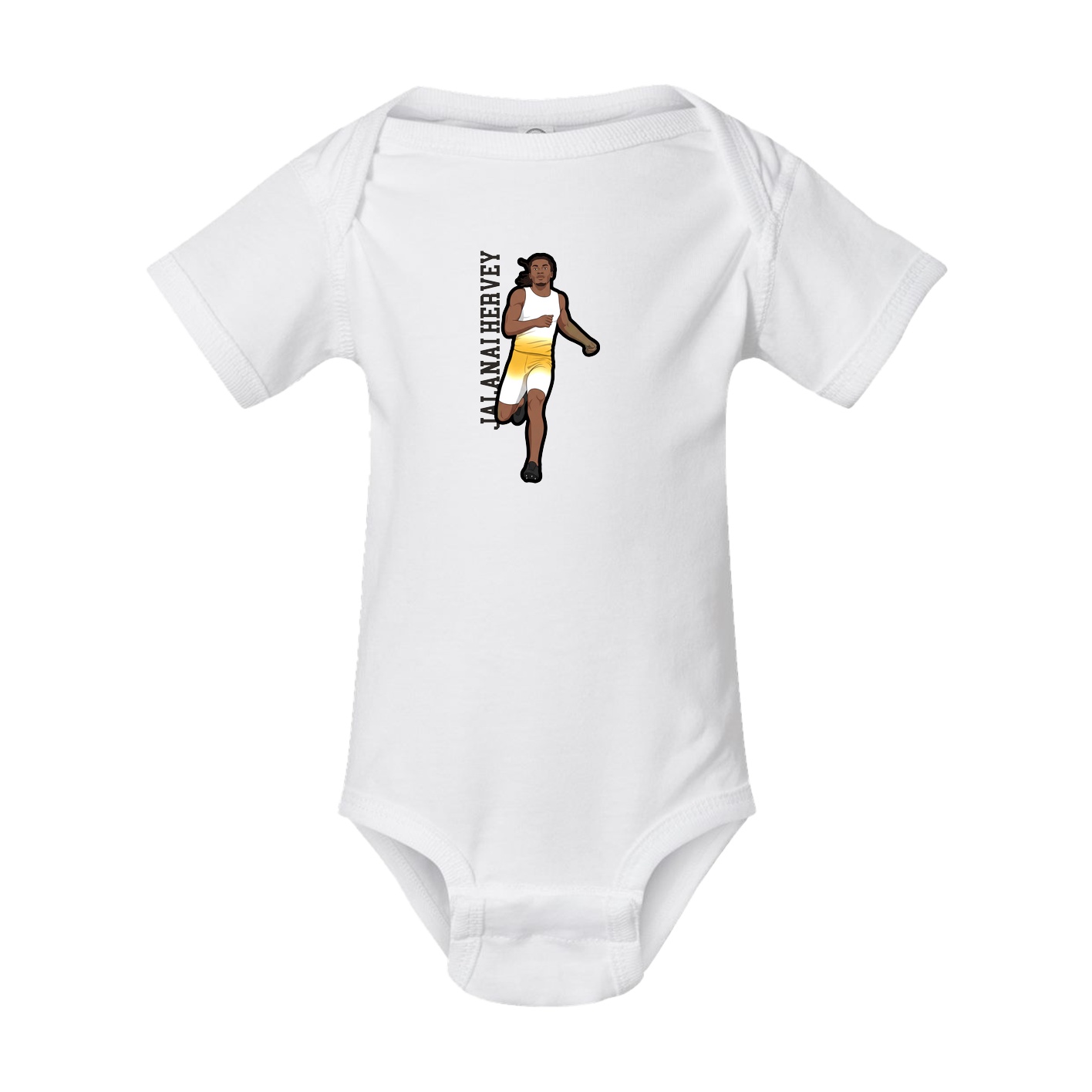 Baby Onesie — Name Vertical in White