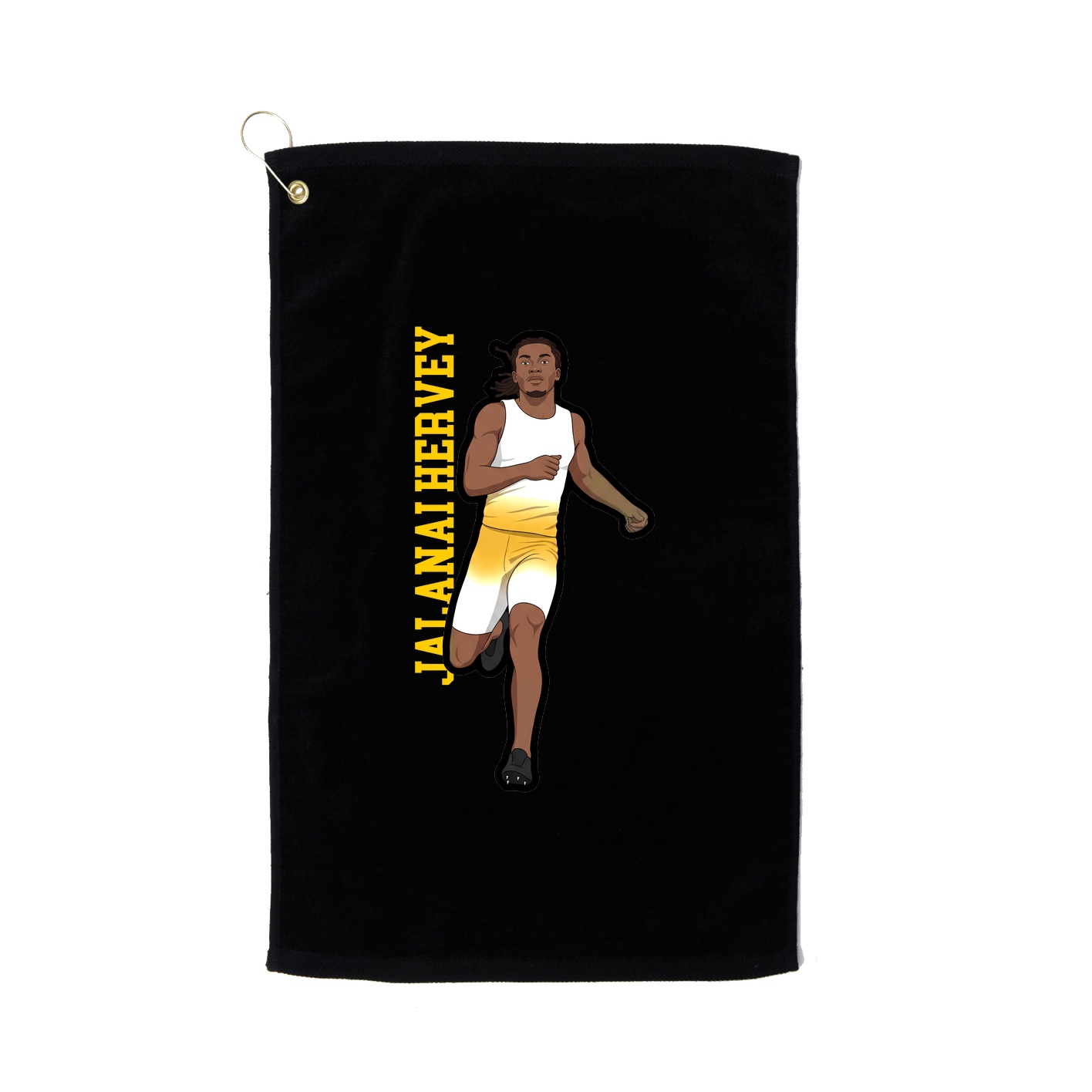 Golf Towel — Name Vertical in Black