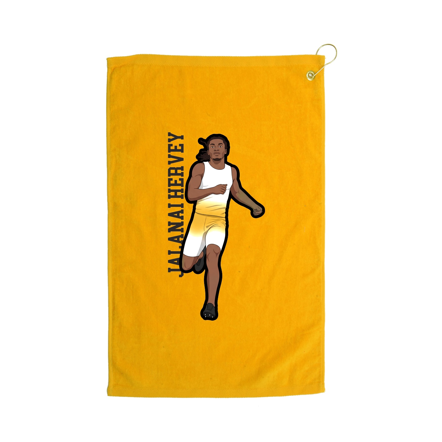 Golf Towel — Name Vertical in Gold
