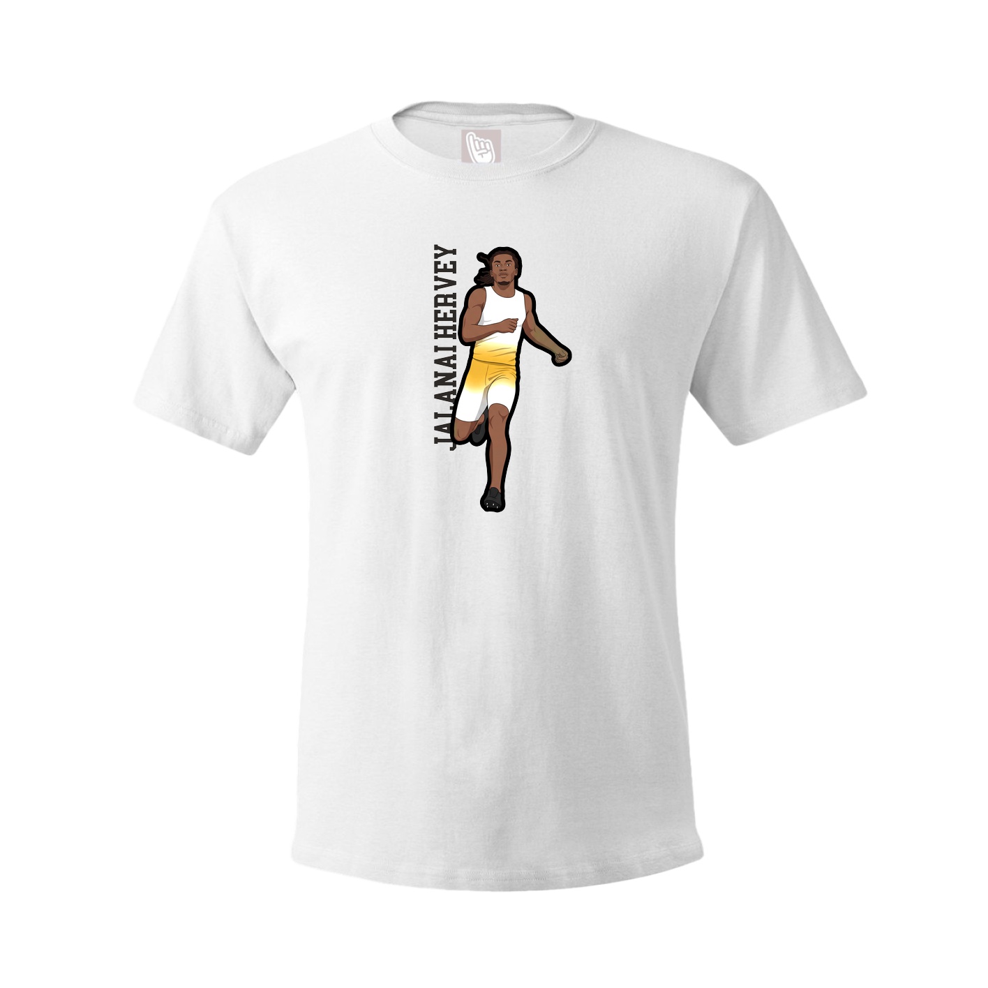 Tee — Name Vertical in White