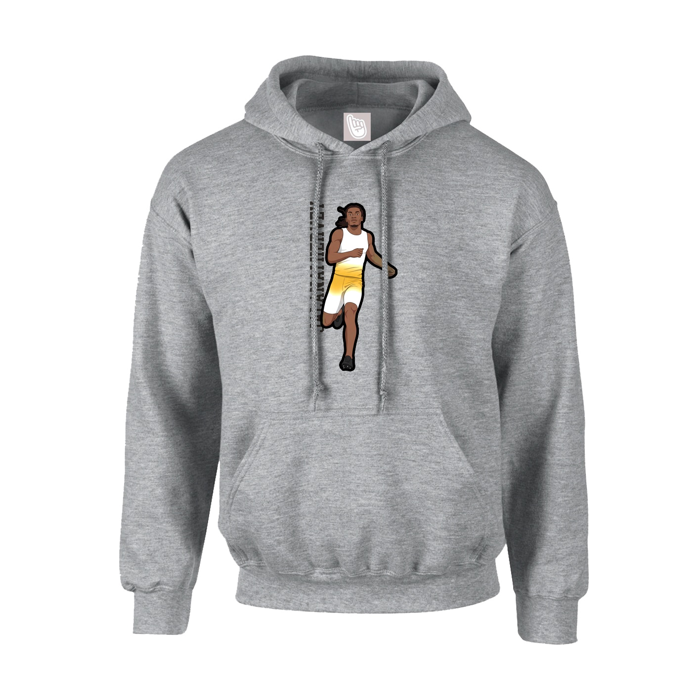 Hoodie — Name Vertical in Grey