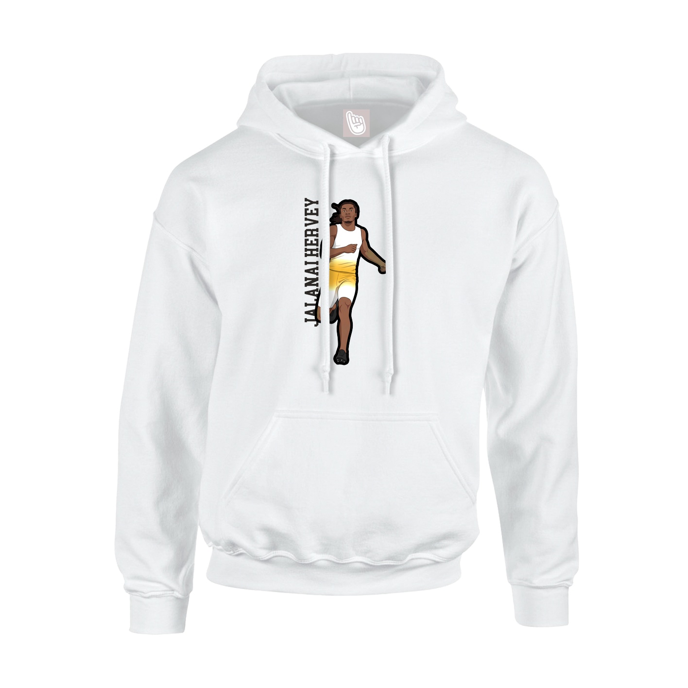 Youth Hoodie — Name Vertical in White