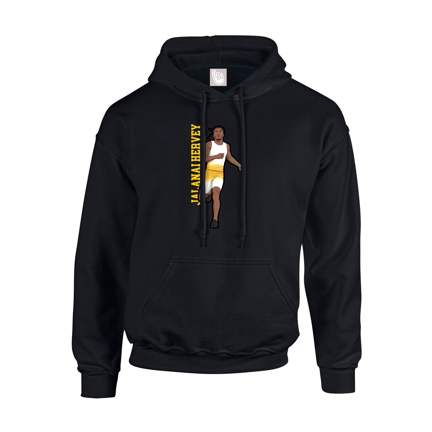 Youth Hoodie — Name Vertical in Black