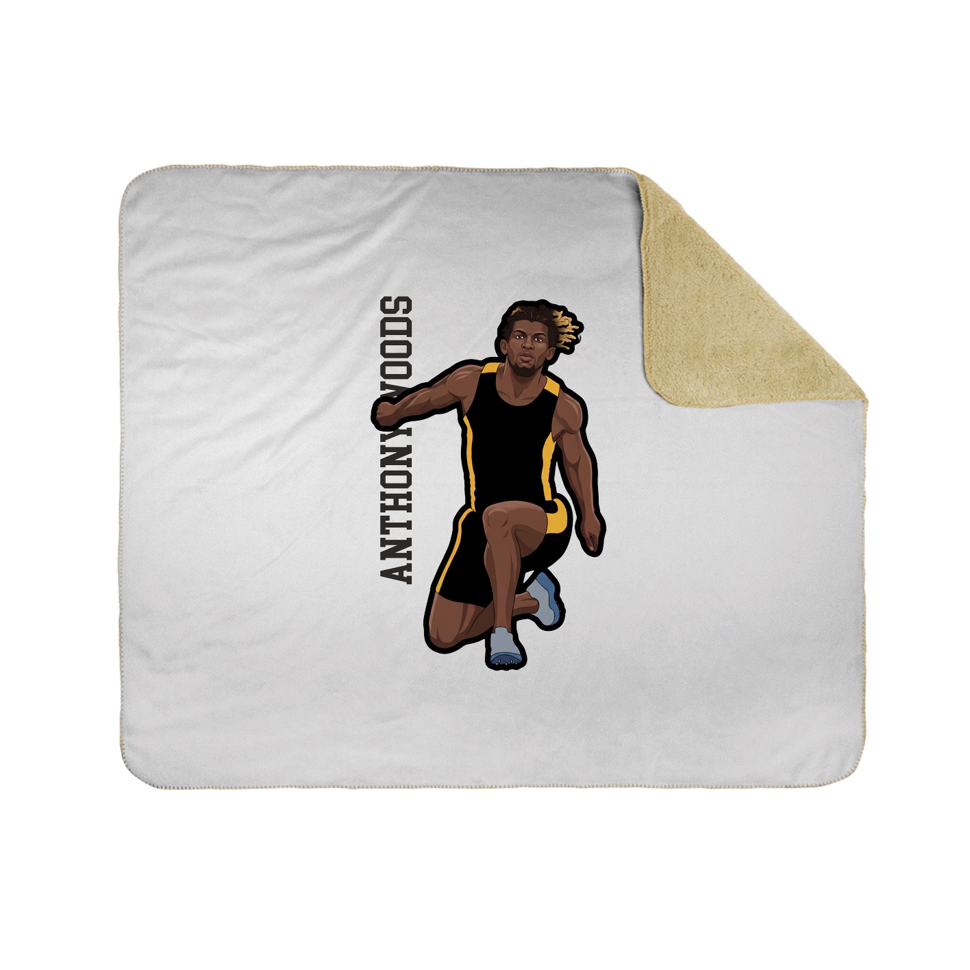 Throw Blanket — Name Vertical in White