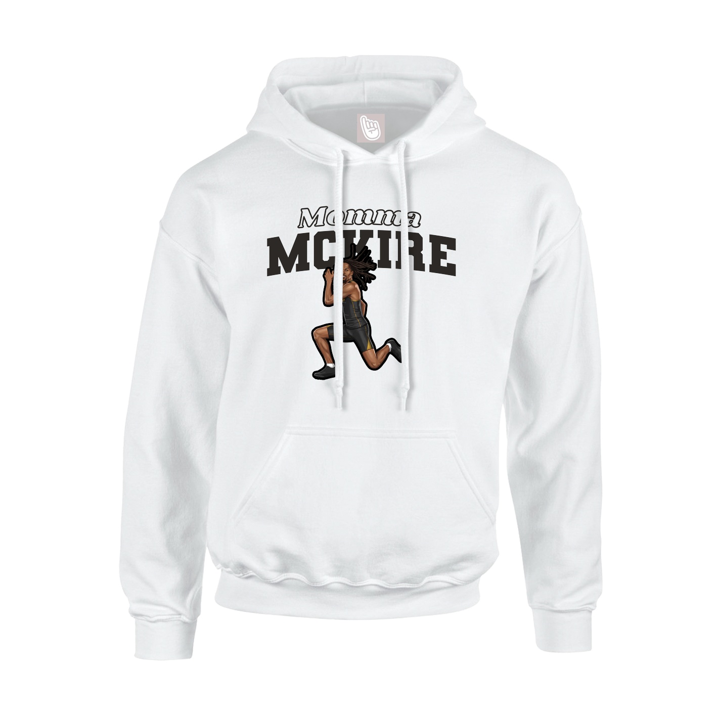 Youth Hoodie — Mothers Day Block in White