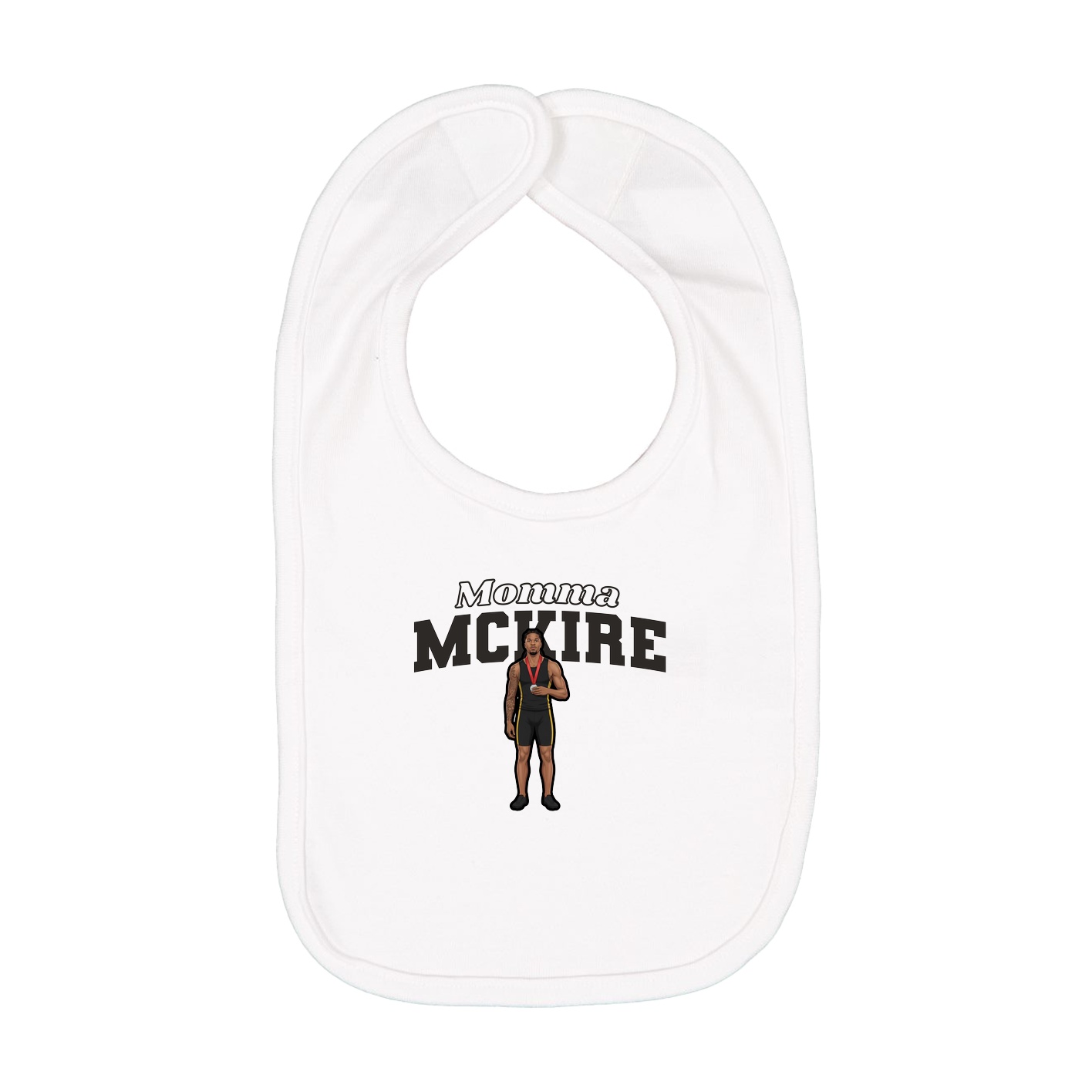 Infant Bib — Mothers Day Block in White