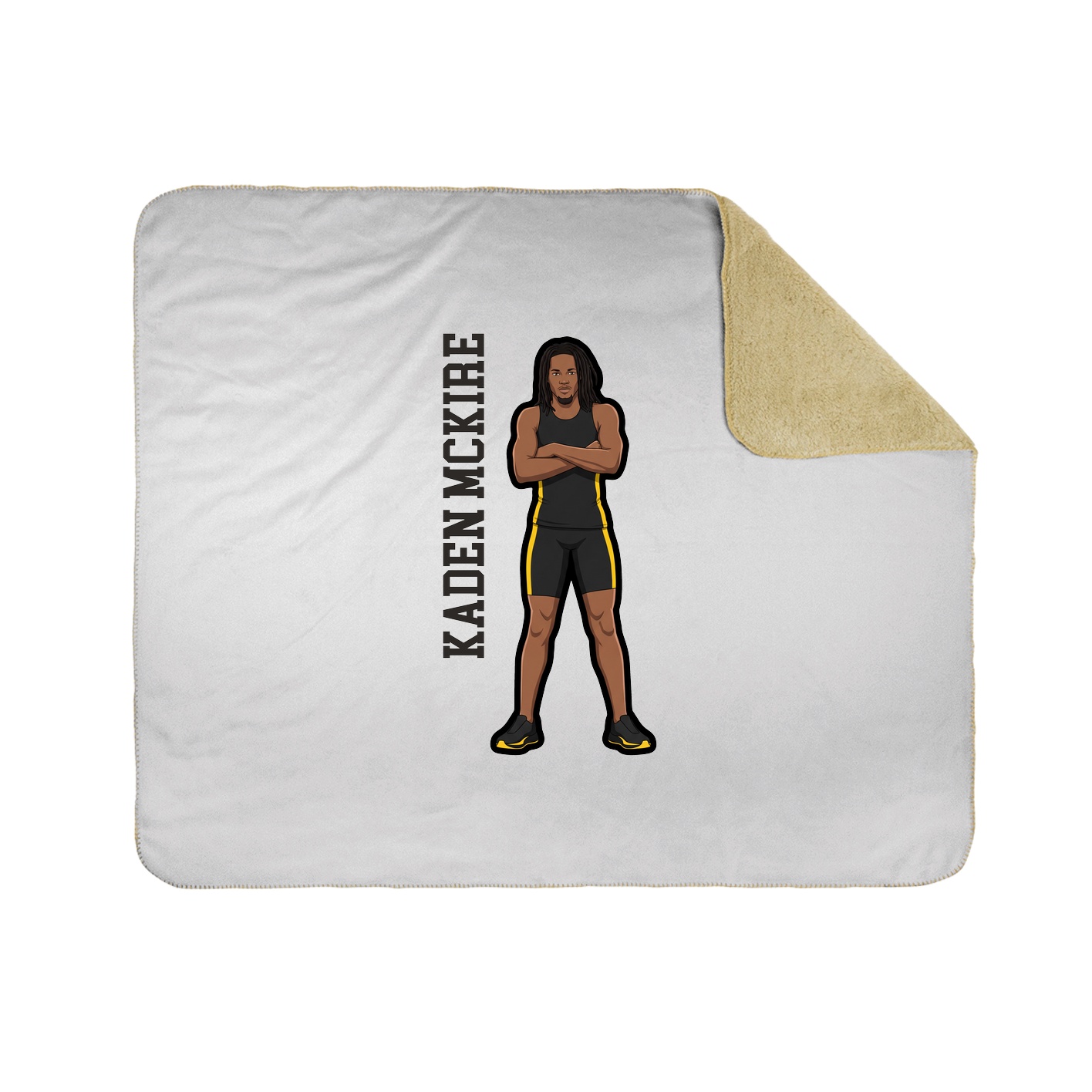 Throw Blanket — Name Vertical in White