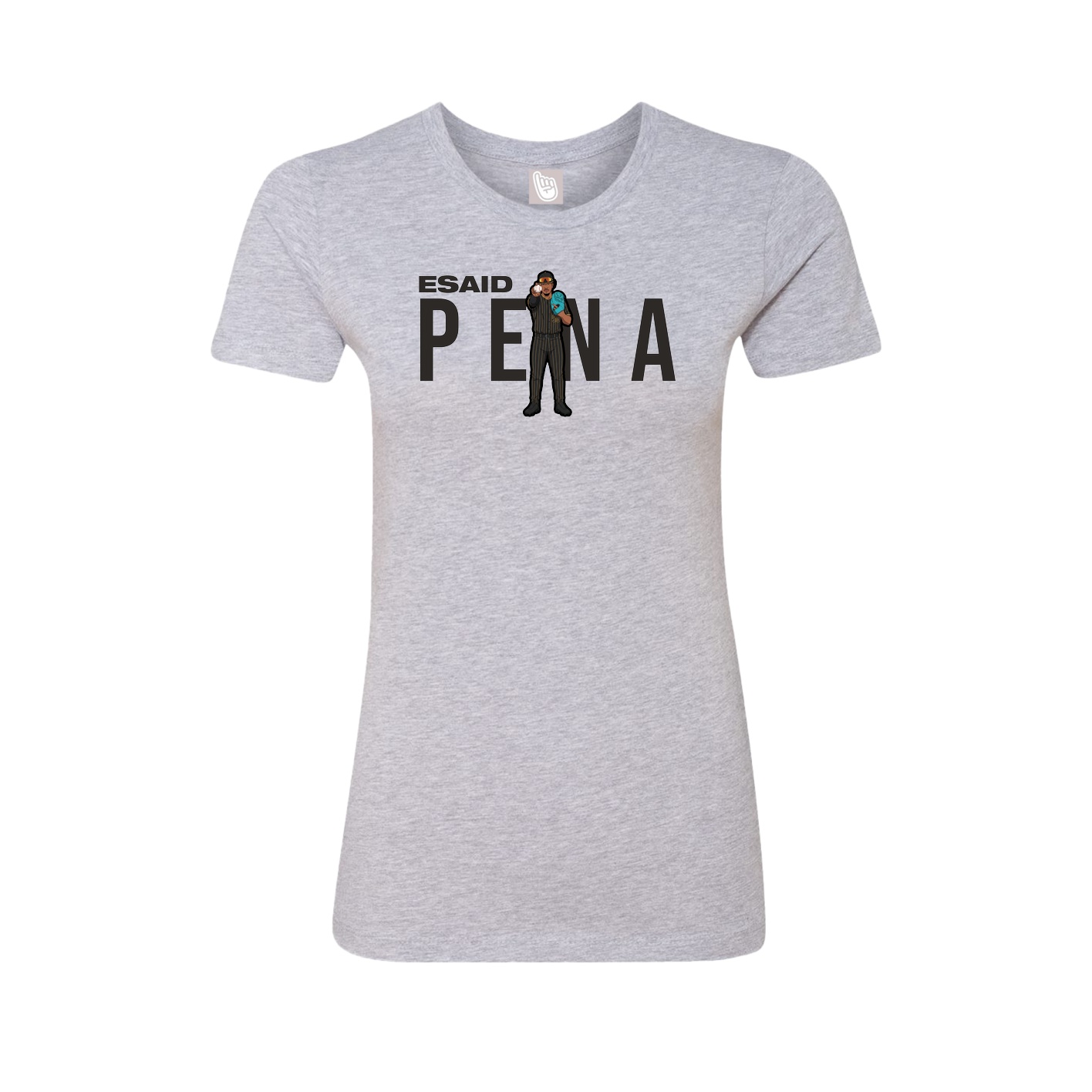 Fitted Women's Tee — Player Name in Grey