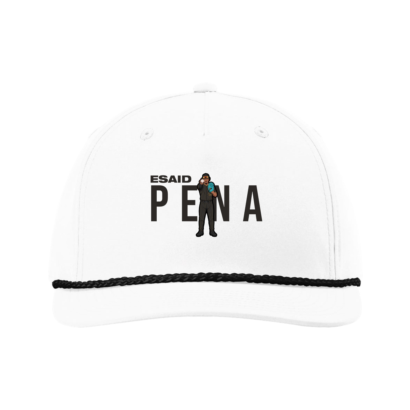 Five-Panel Classic Rope Cap — Player Name in White