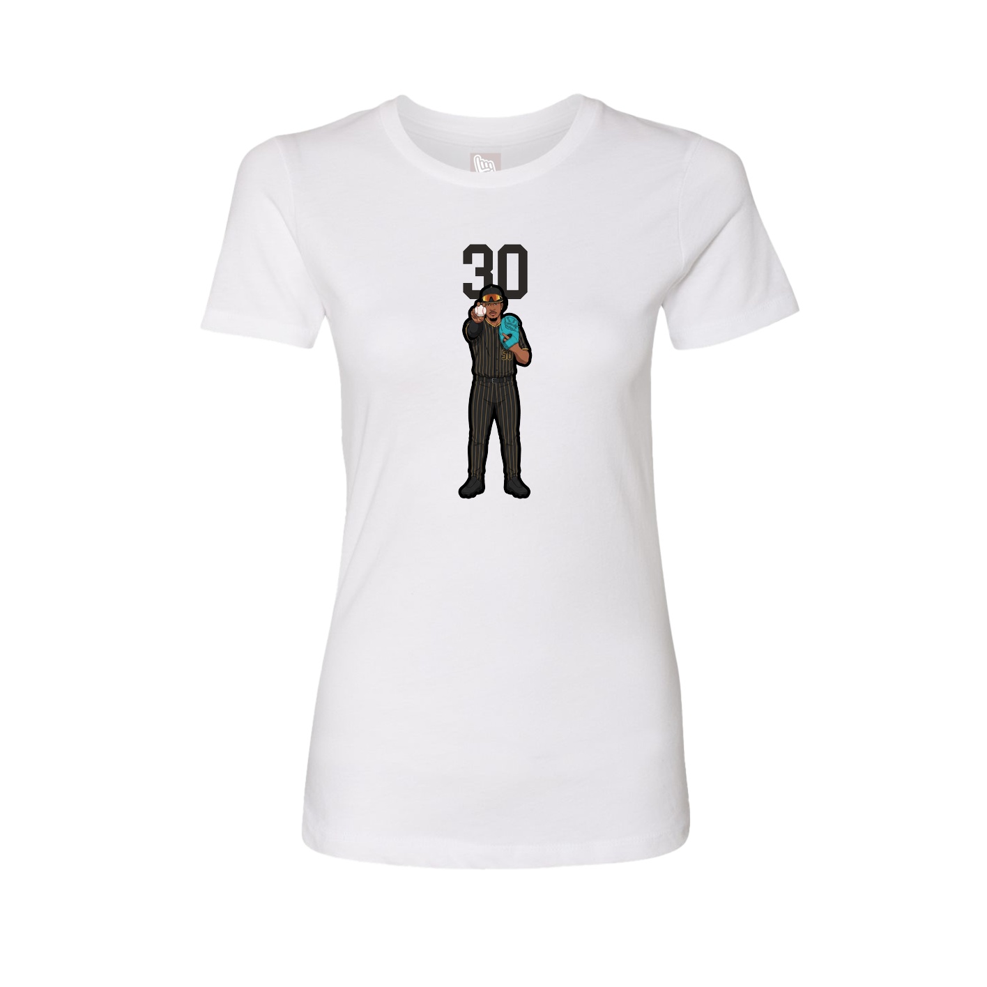Fitted Women's Tee — Number Top in White
