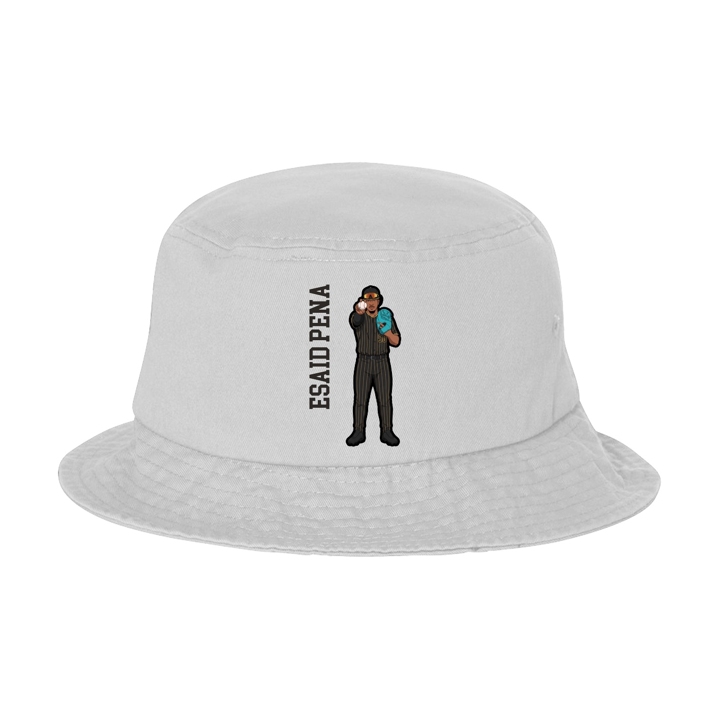 Bucket Cap — Name Vertical in White