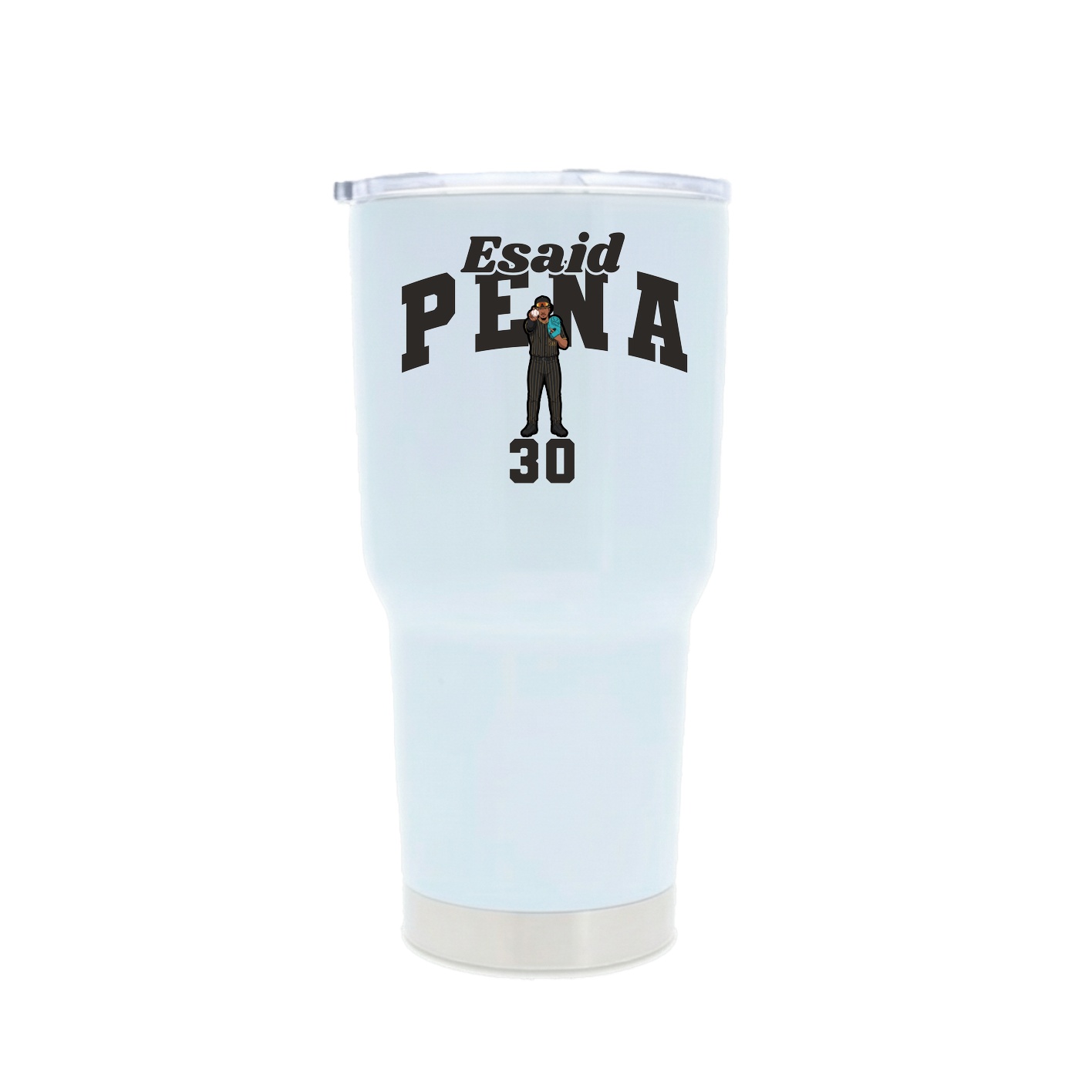 30oz Stainless Steel Tumbler — Signature Arch in White