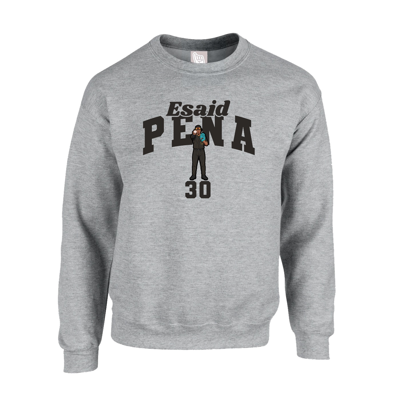 Fleece Crew — Signature Arch in Grey
