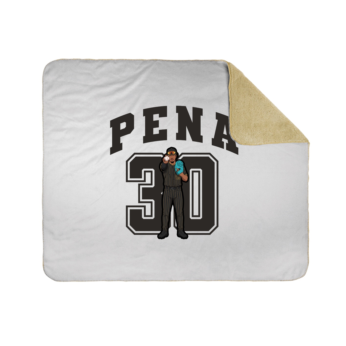 Throw Blanket — Number in White
