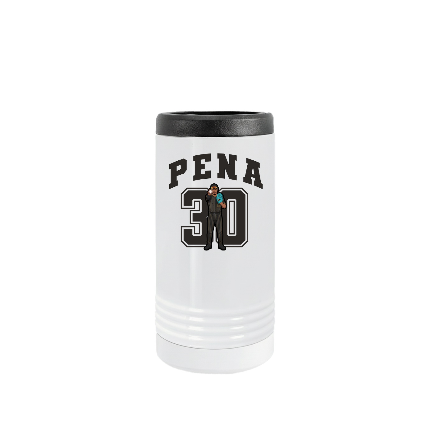 Slim Beverage Holder — Number in White