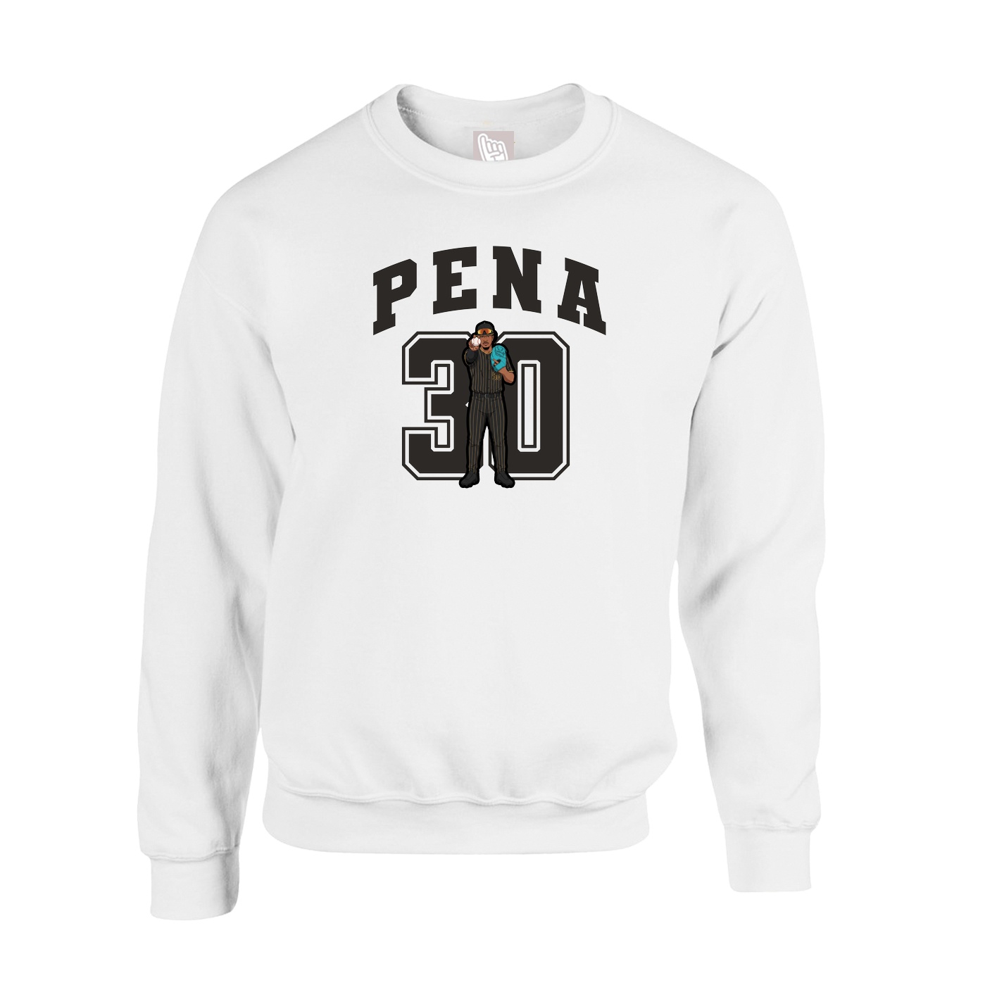 Fleece Crew — Number in White