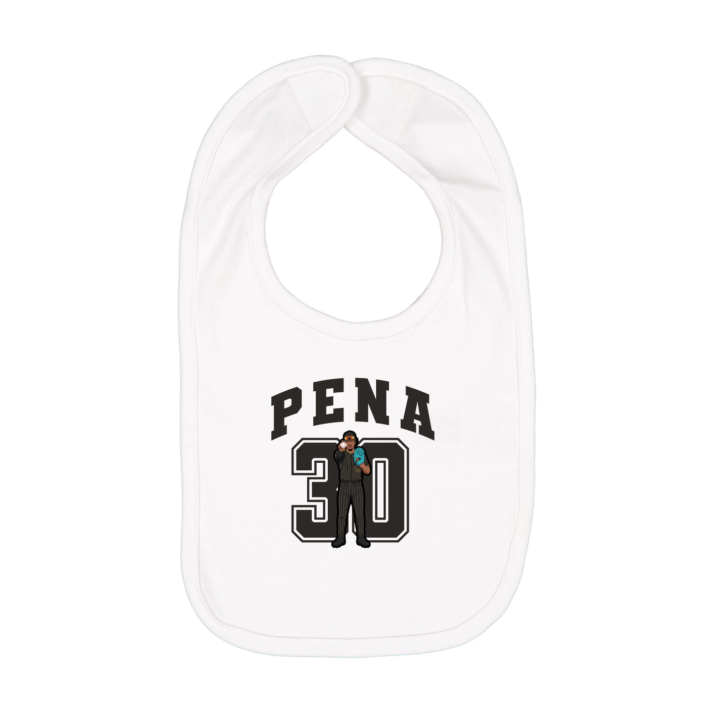 Infant Bib — Number in White