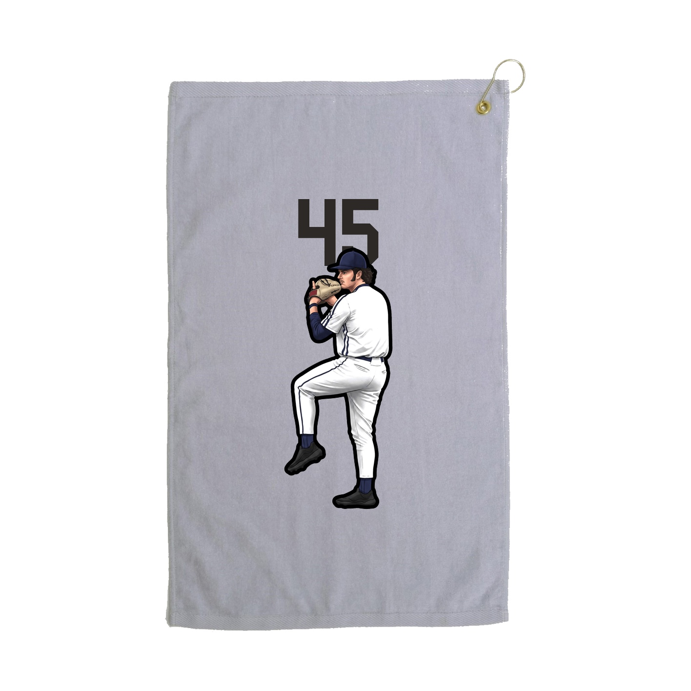 Golf Towel — Number Top in Grey