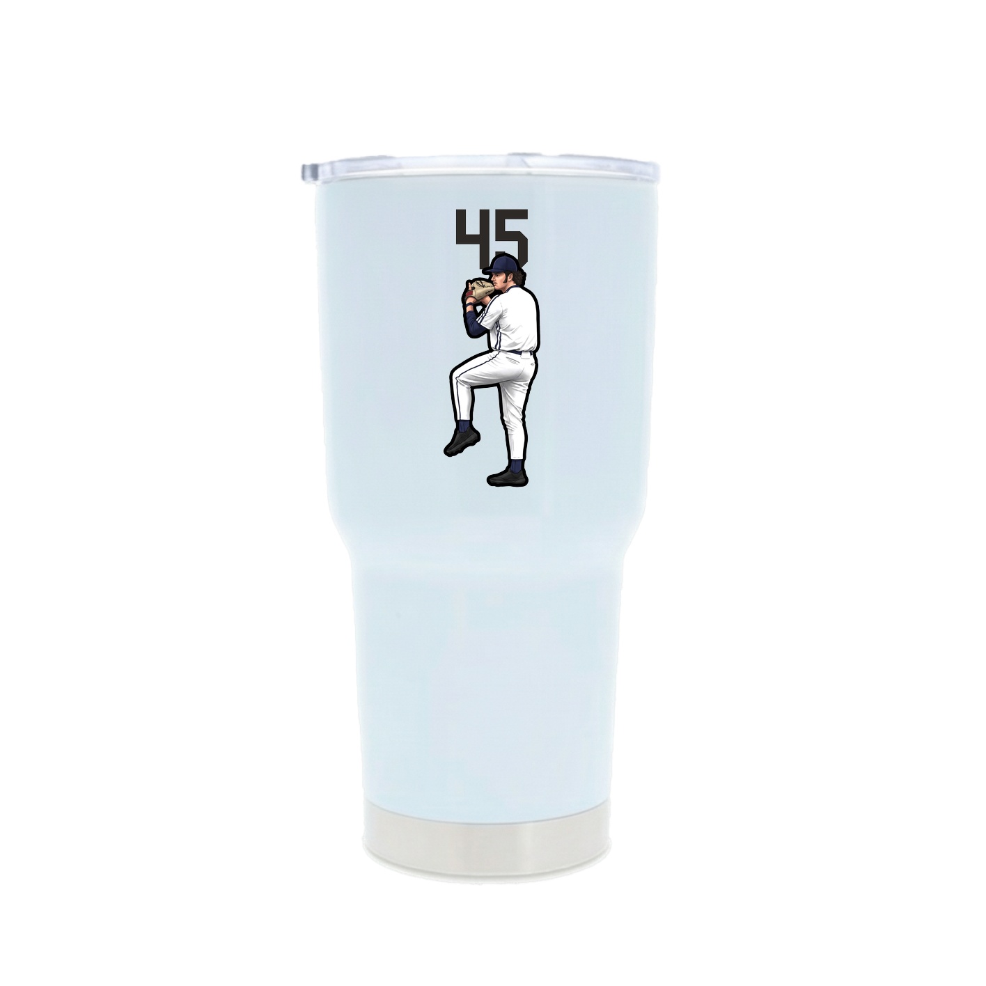30oz Stainless Steel Tumbler — Number Top in White