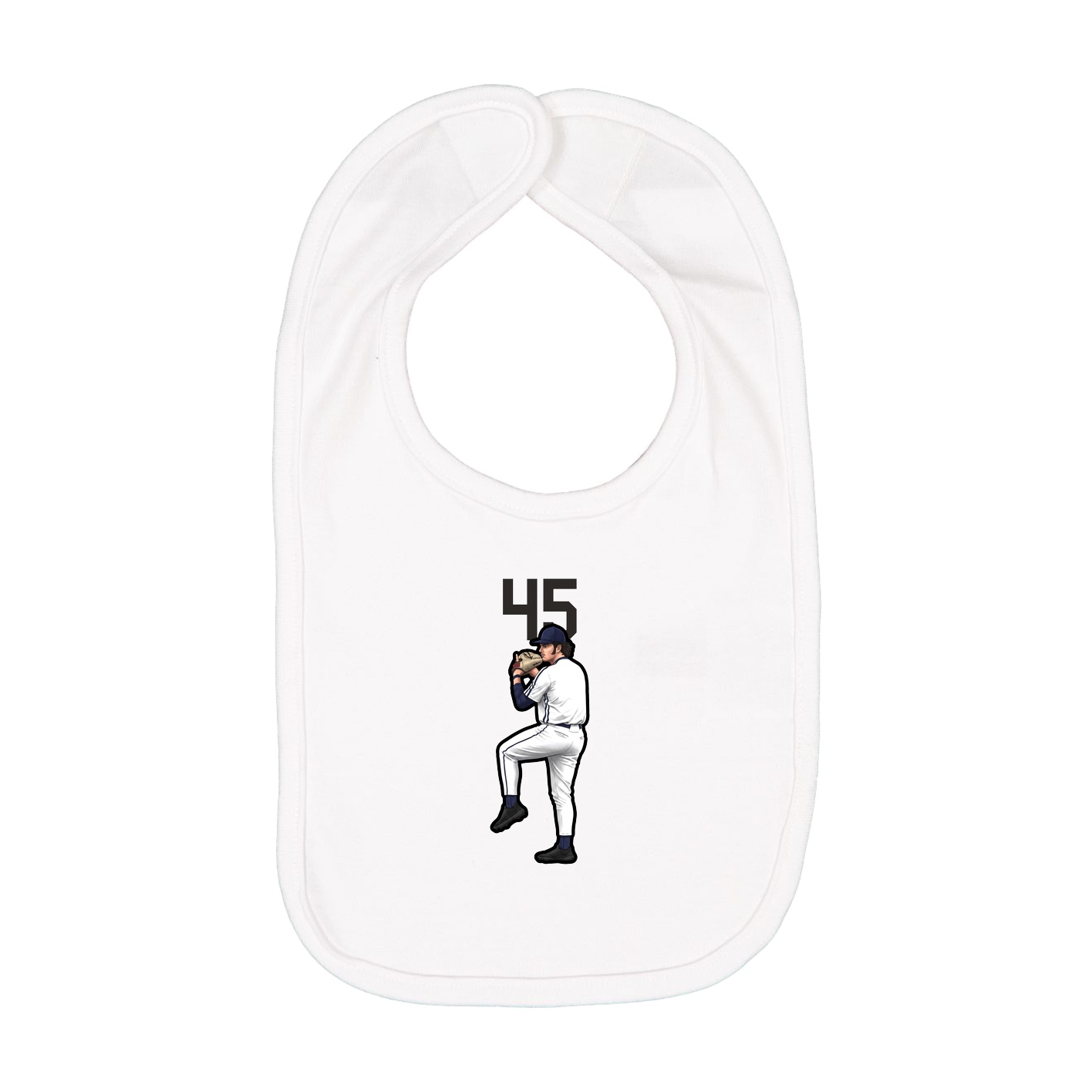 Infant Bib — Number Top in White