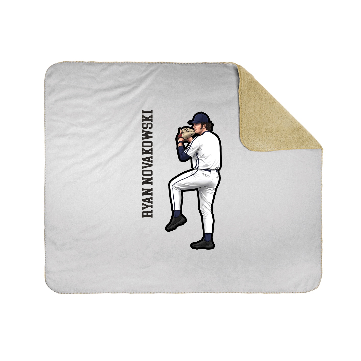 Throw Blanket — Name Vertical in White