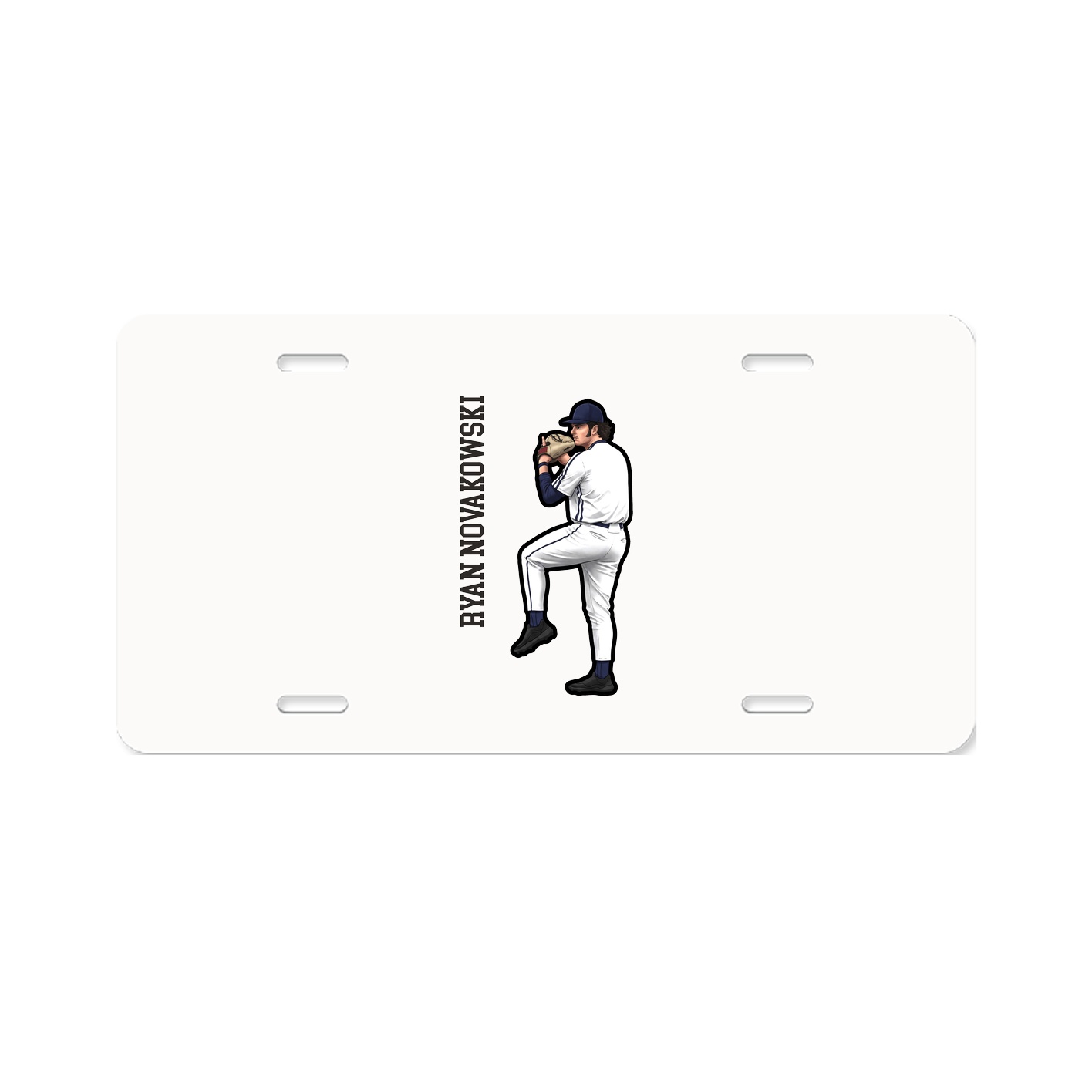 License Plate — Name Vertical in Classic