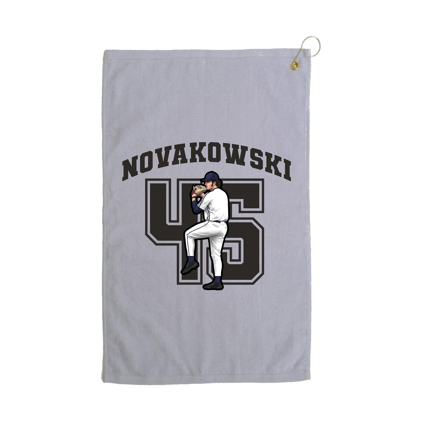 Golf Towel — Number in Grey