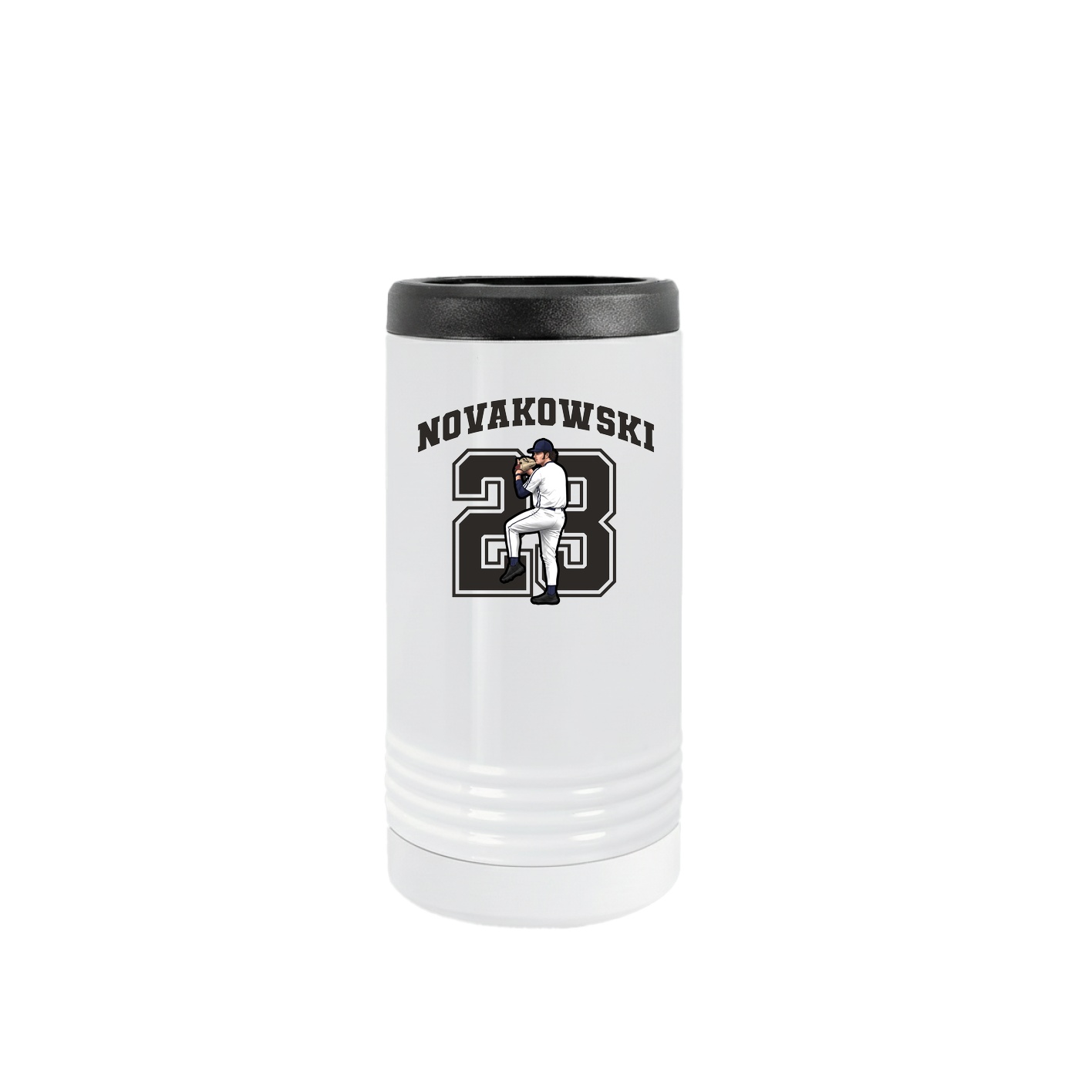 Slim Beverage Holder — Number in White