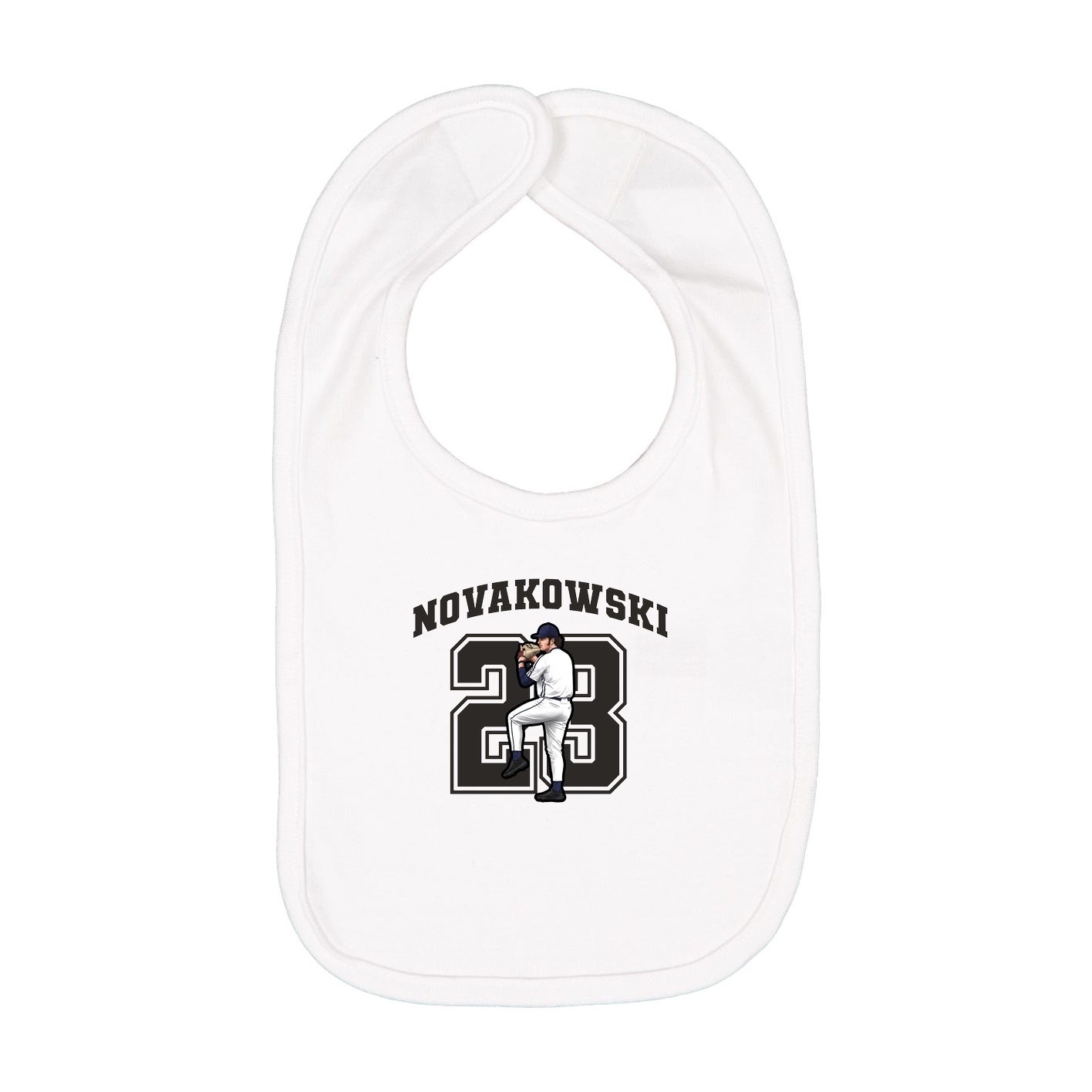 Infant Bib — Number in White