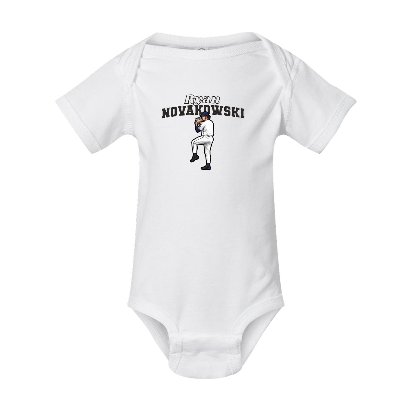 Baby Onesie — Name Arch in White