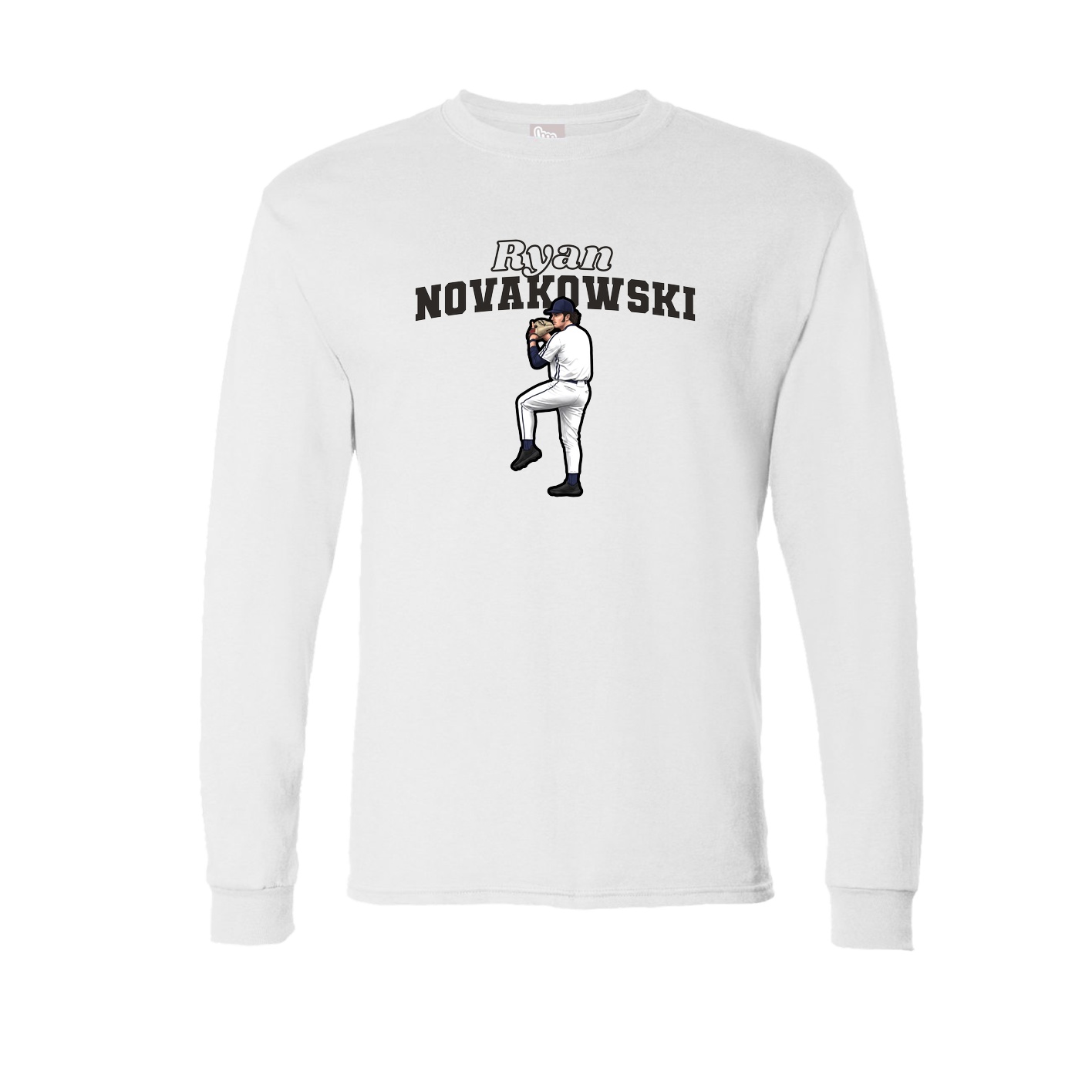 Long Sleeve Tee — Name Arch in White