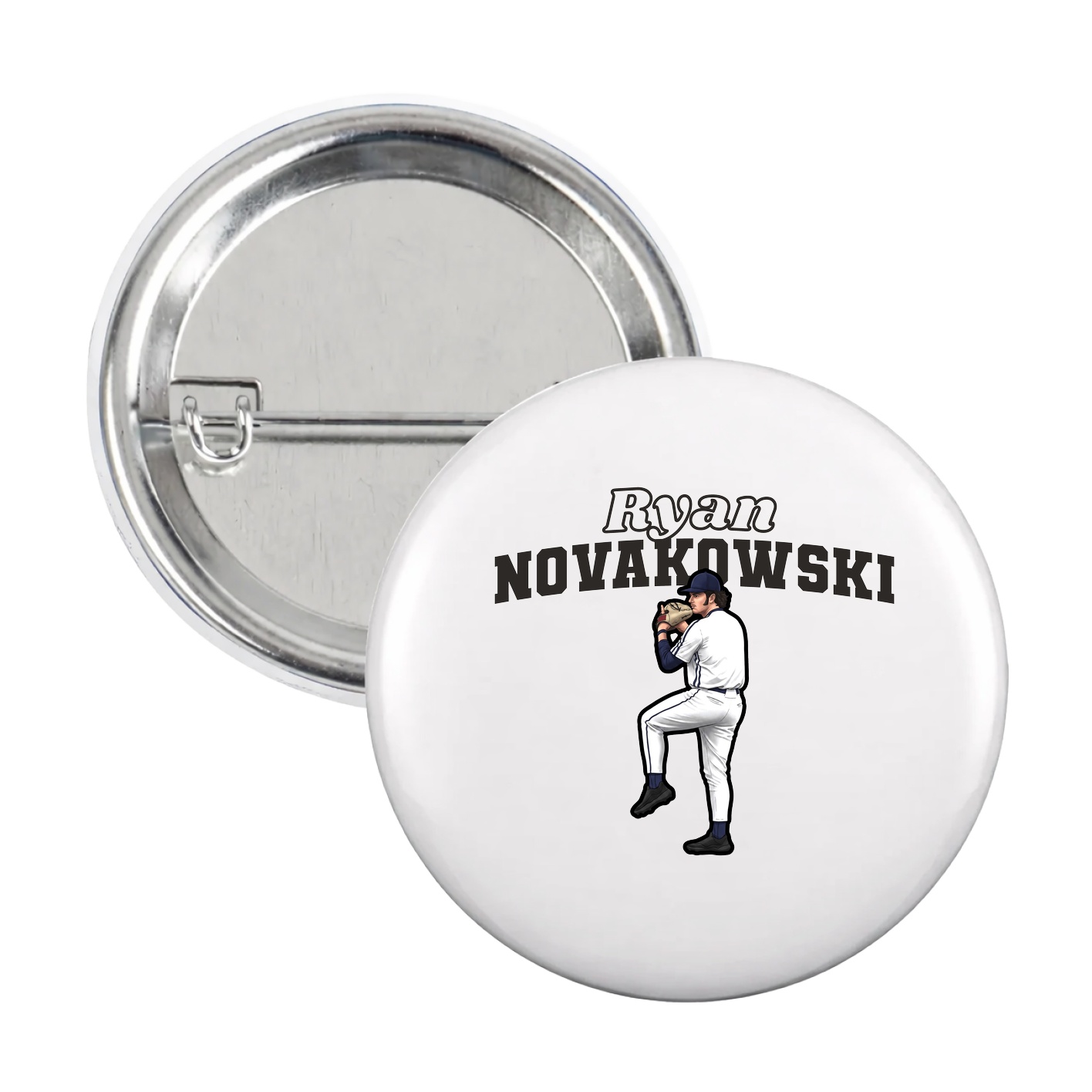 Game Day Button — Name Arch in White
