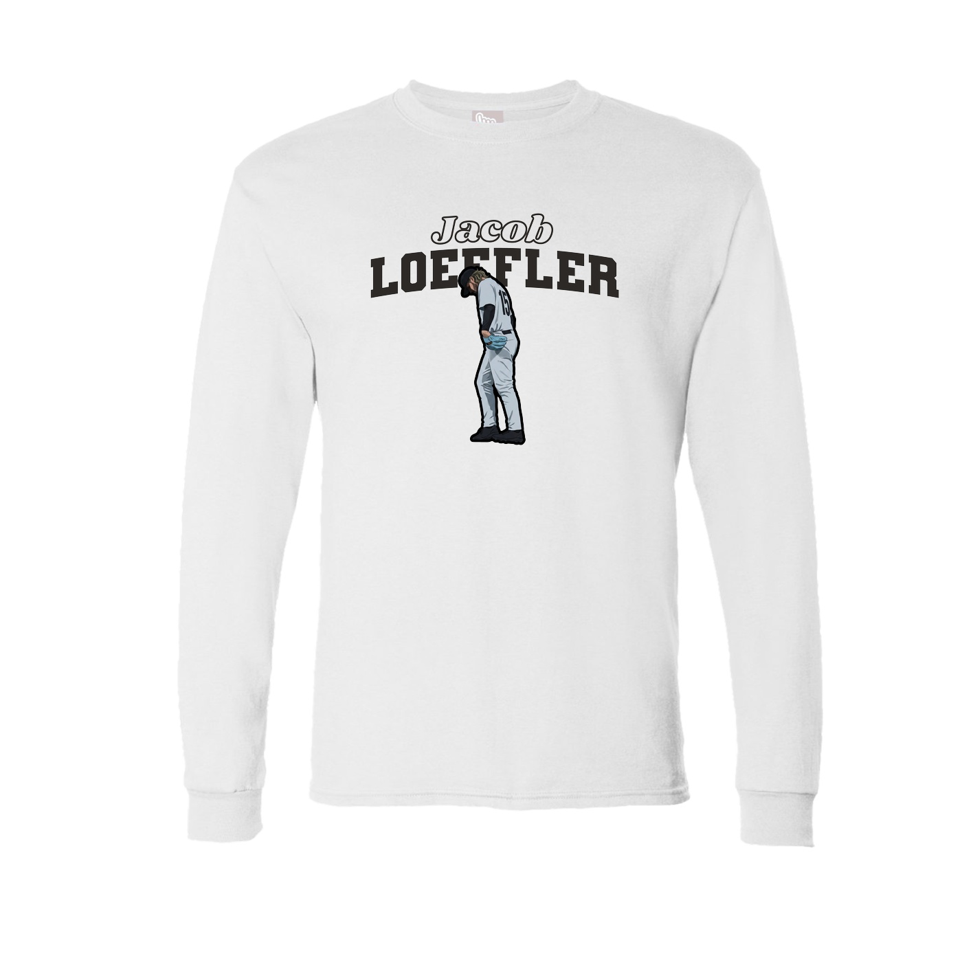 Long Sleeve Tee — Name Arch in White