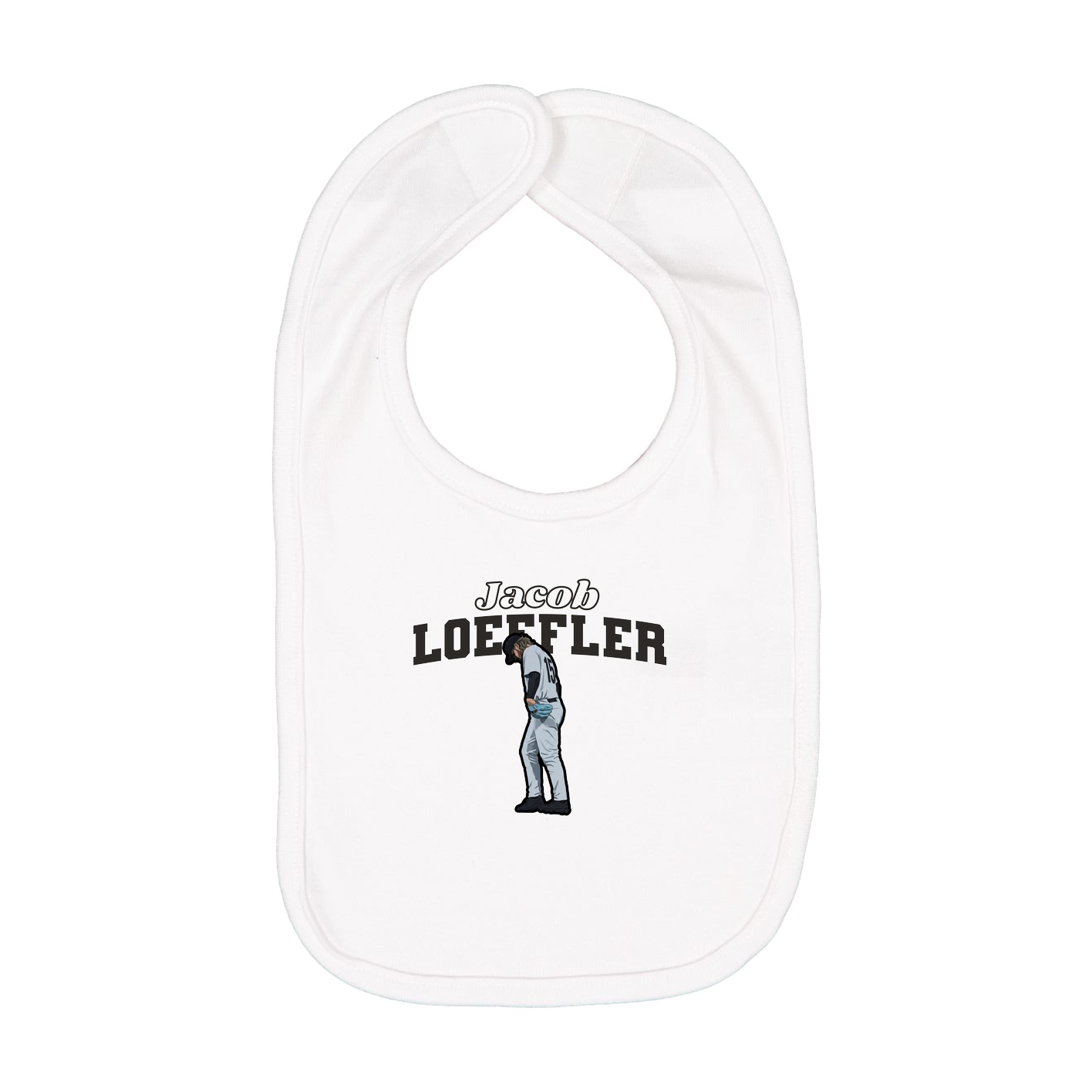 Infant Bib — Name Arch in White