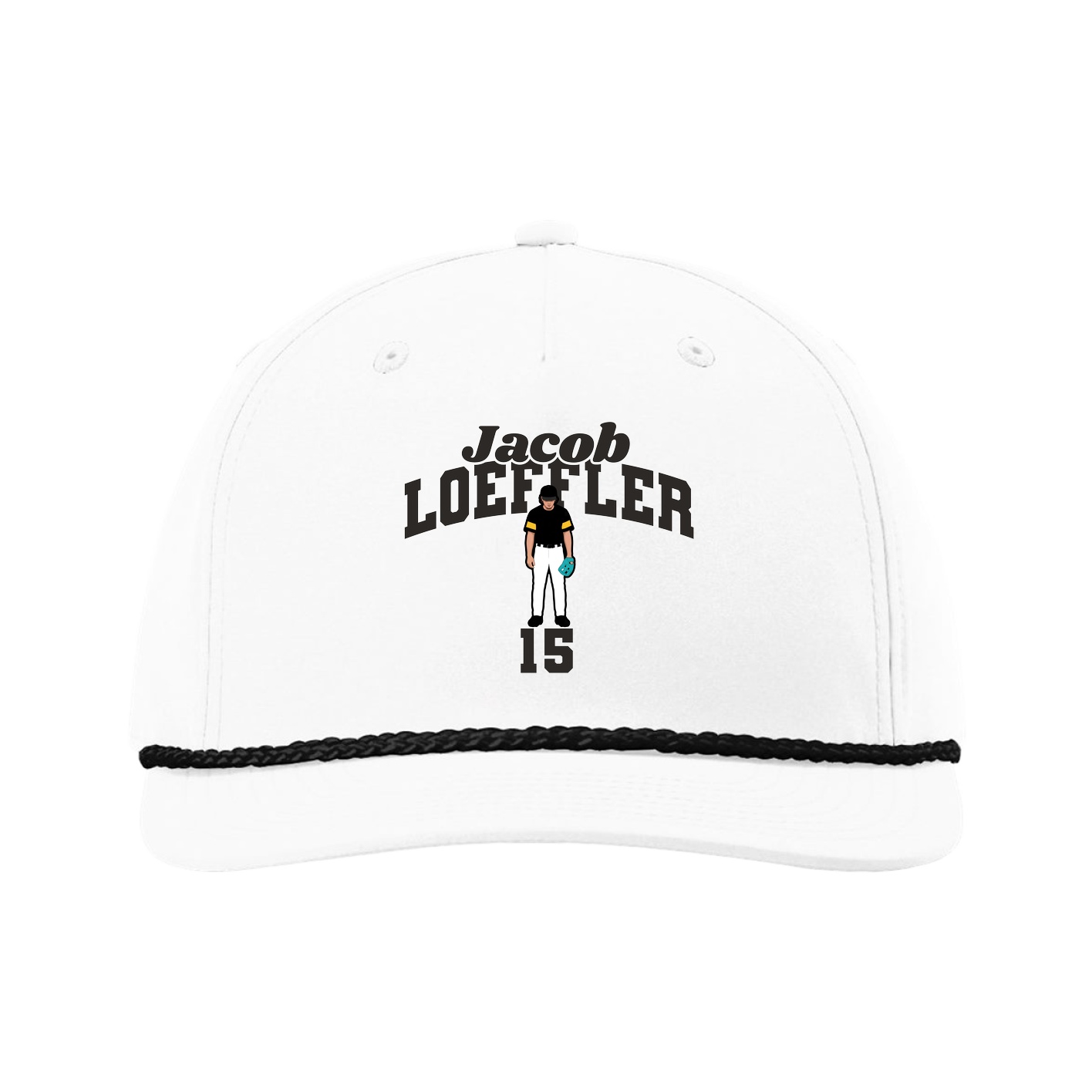 Five-Panel Classic Rope Cap — Signature Arch in White