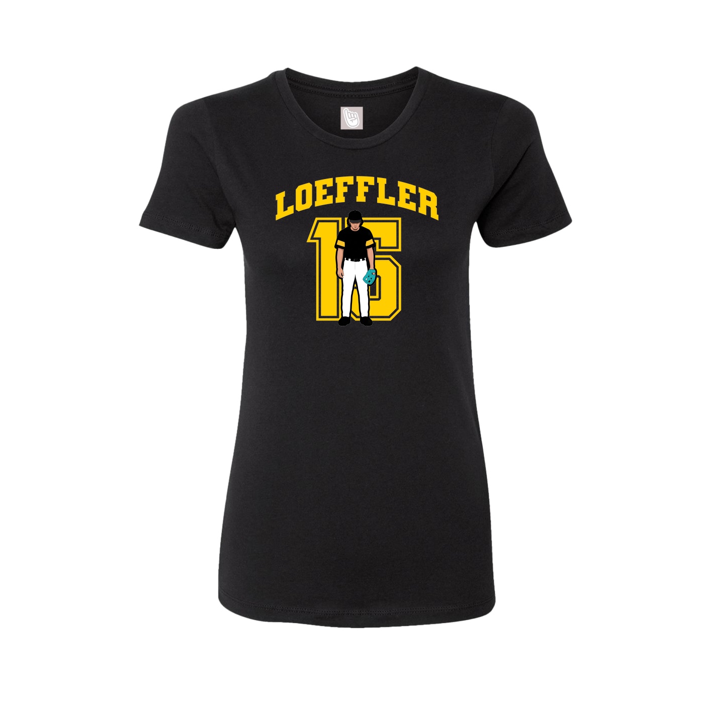 Fitted Women's Tee — Number in Black