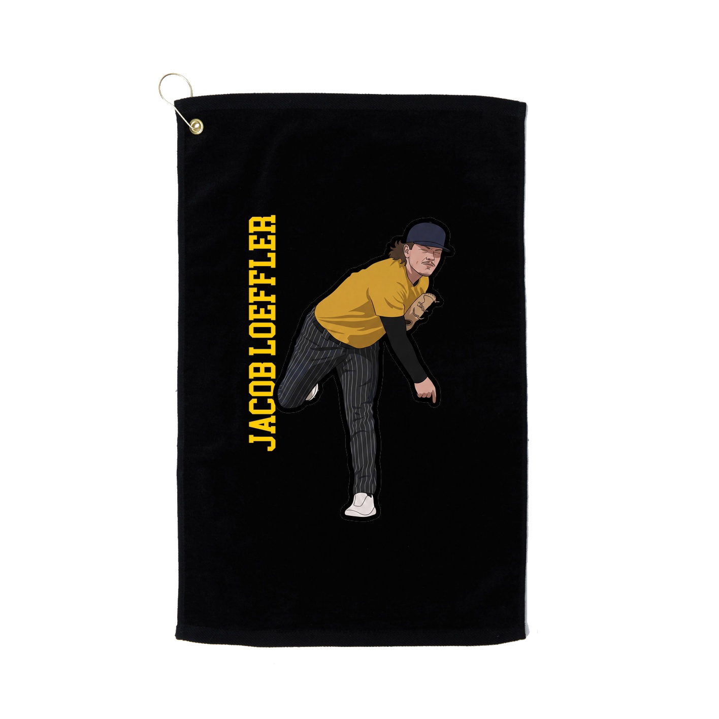Golf Towel — Name Vertical in Black