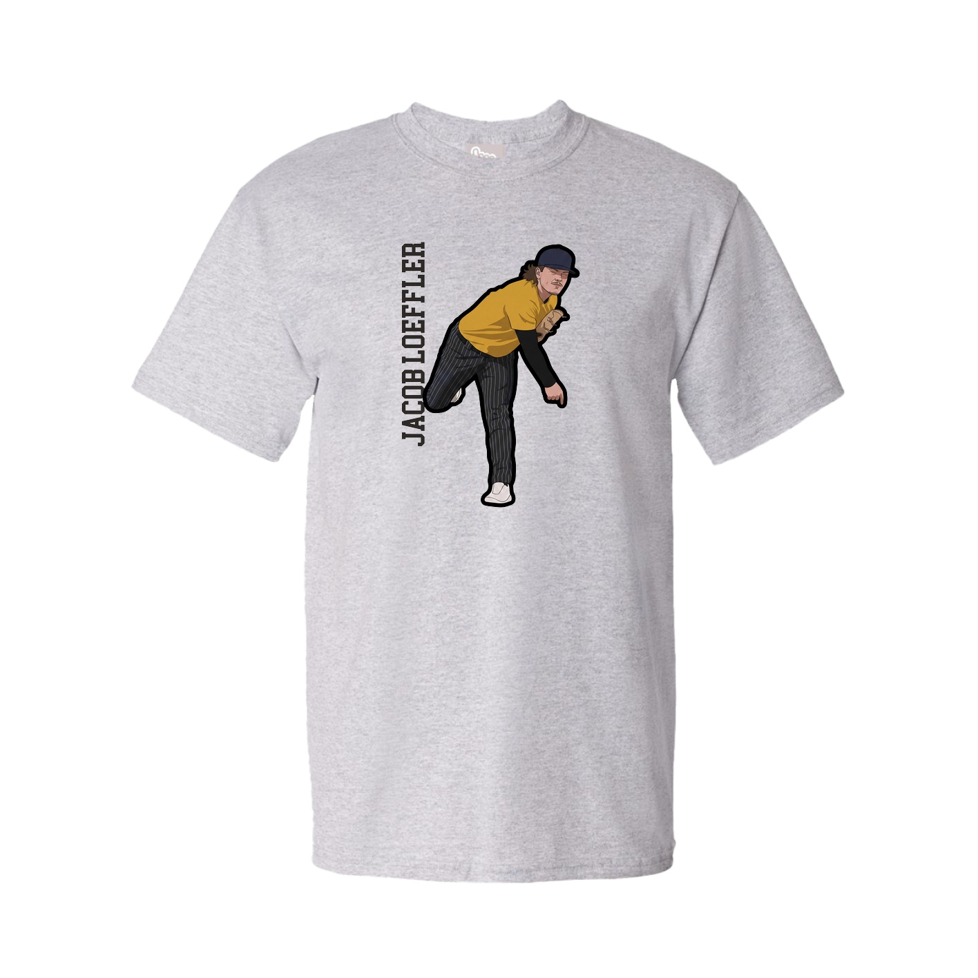 Youth Tee — Name Vertical in Grey